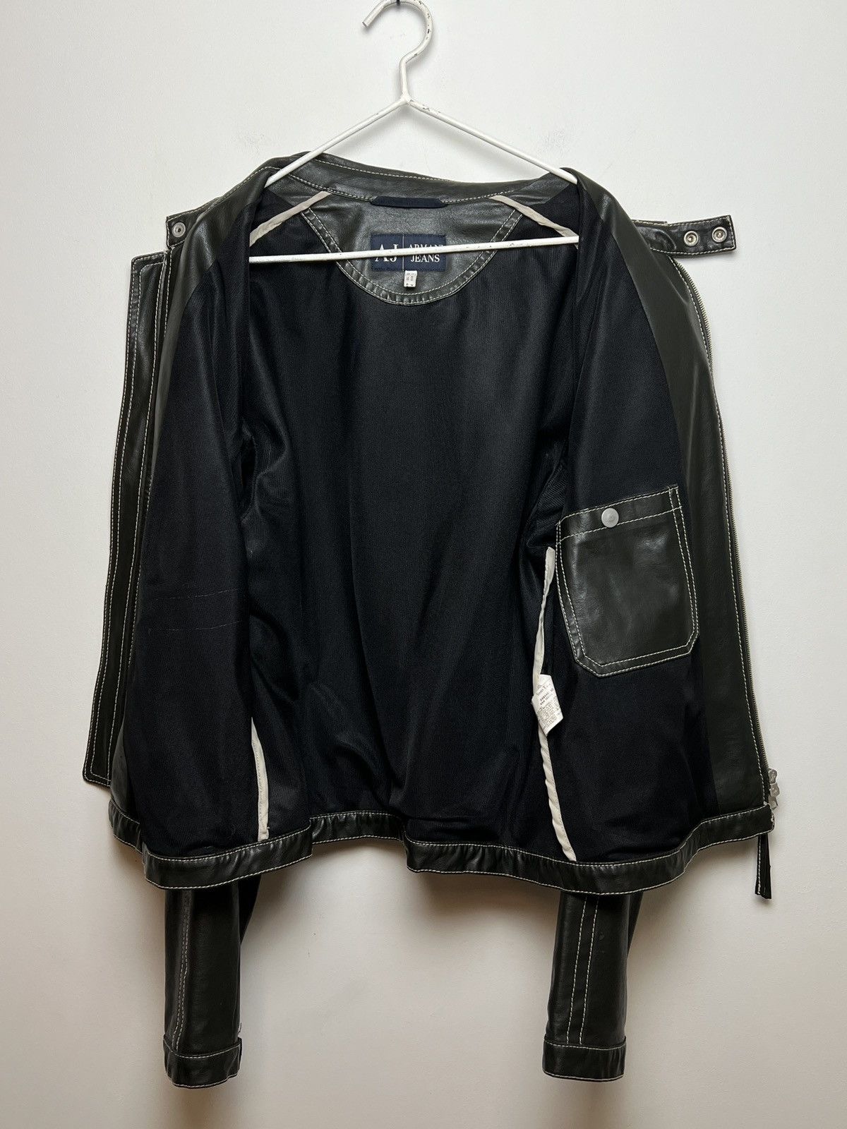 Giorgio Armani armani y2k archive eco-leather panelled moto jacket Size US L / EU 52-54 / 3 - 11 Thumbnail