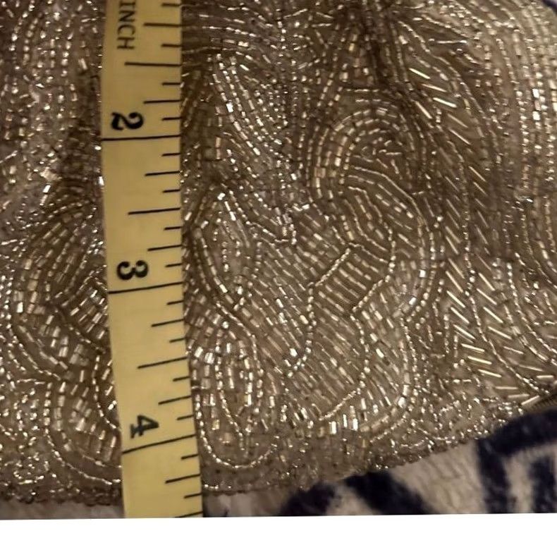 Nique VINTAGE Le Regale Evening Bag Beaded Art Deco Handmade Silver Stunning Unique Bag Size ONE SIZE - 7 Thumbnail