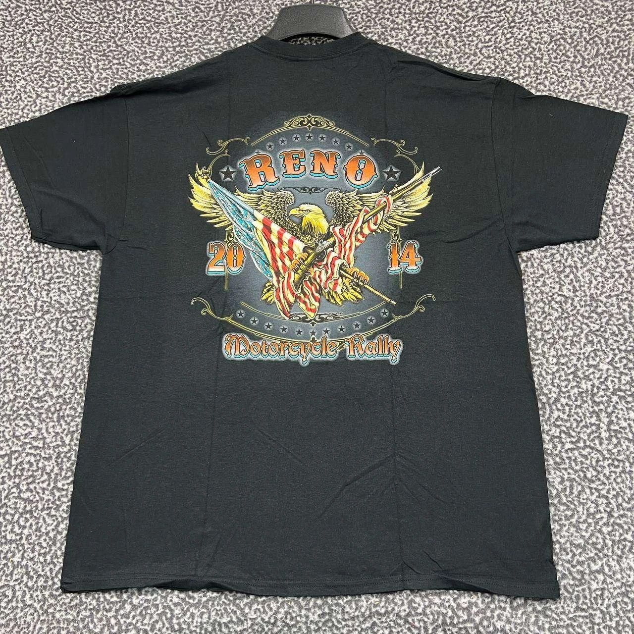 Gildan Vintage Reno Motorcycle Rally Shirt Men XL Short Sleeve New Size US XL / EU 56 / 4 - 1 Thumbnail