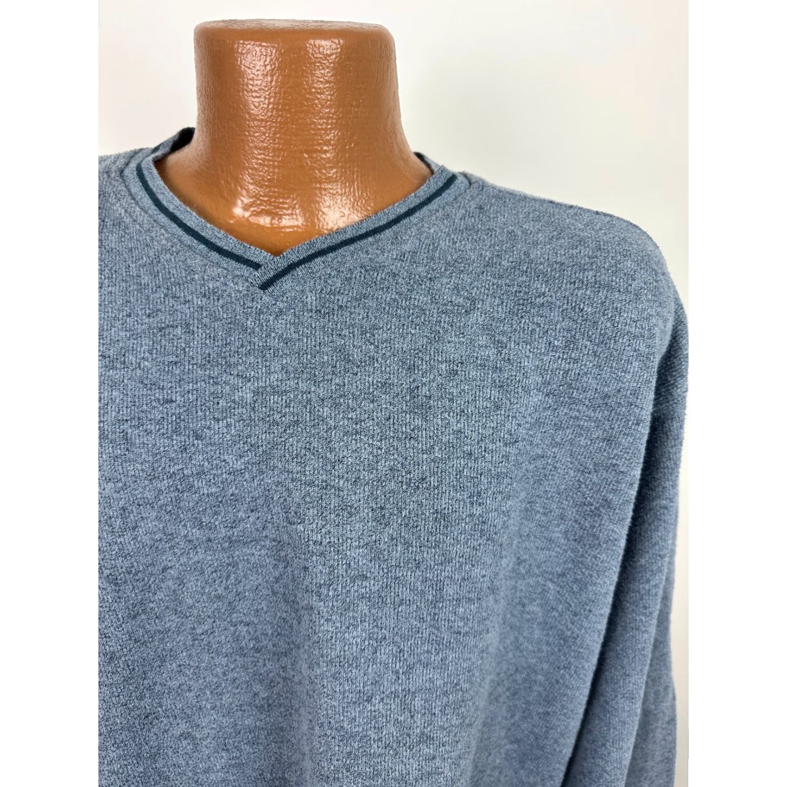 Vintage VINTAGE Great Northwest 90s Ribbed V-Neck Shirt Men XL Heavyweight Cotton Blue Long Sleeve Hipster Size US XL / EU 56 / 4 - 2 Thumbnail