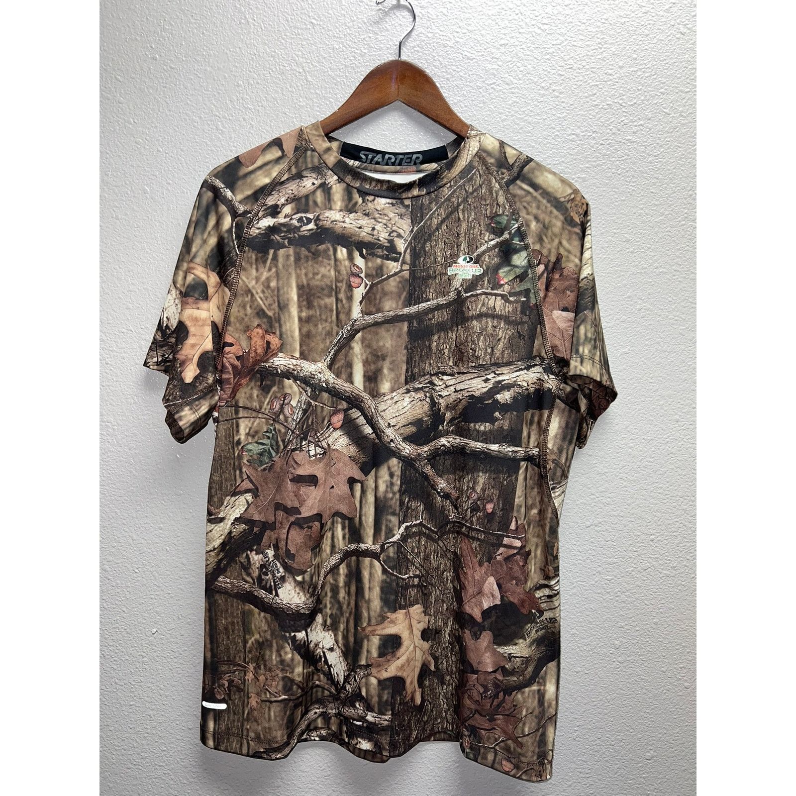 Starter Mossy Oak Break Up Camo Shirt Starter Polyester Green Tee M Size US M / EU 48-50 / 2 - 1 Thumbnail