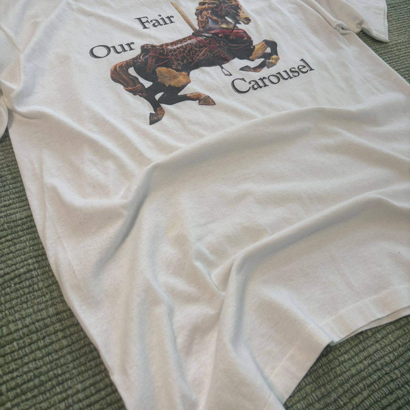 Hanes × Vintage Vintage 90s Our Fair Carousel Amusement Park Tee Shirt M/L Size US L / EU 52-54 / 3 - 6 Thumbnail