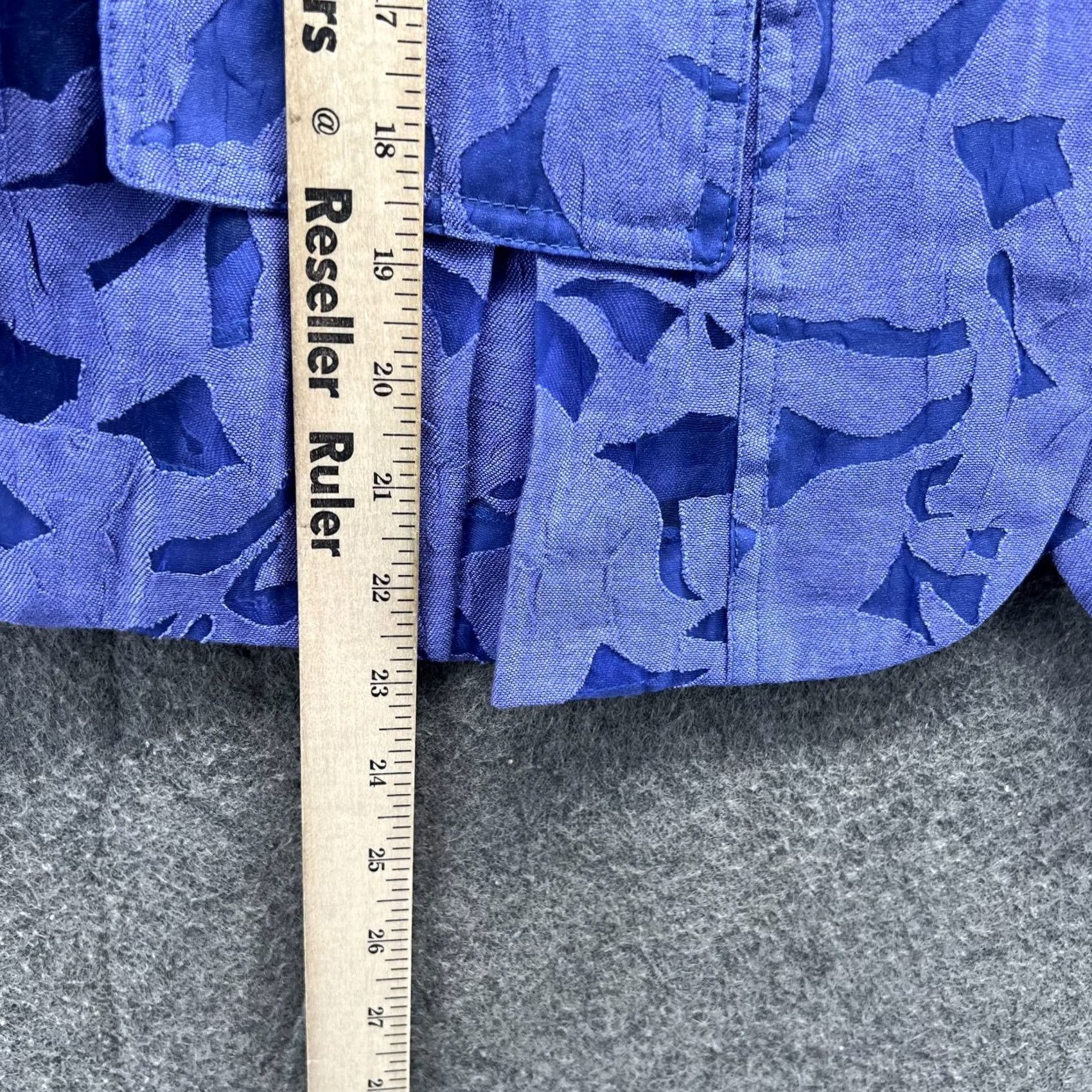 Vintage Clara Sun Woo Blazer Women Small Blue Textured Floral Jacquard Jacket AOP Size S / US 4 / IT 40 - 5 Thumbnail
