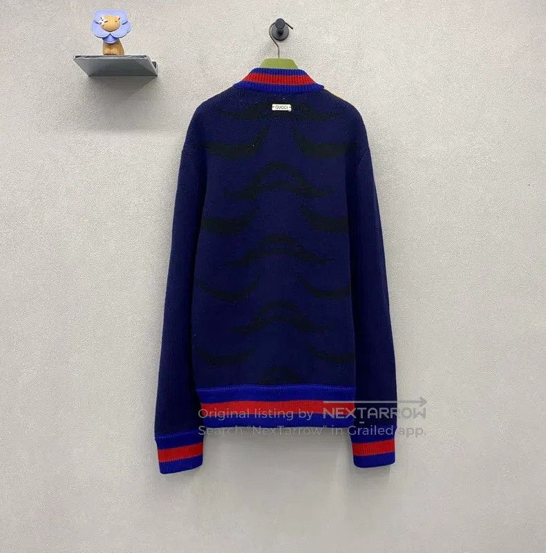 Gucci Gucci Dark blue knitted tiger head jacket Size US S / EU 44-46 / 1 - 2 Thumbnail