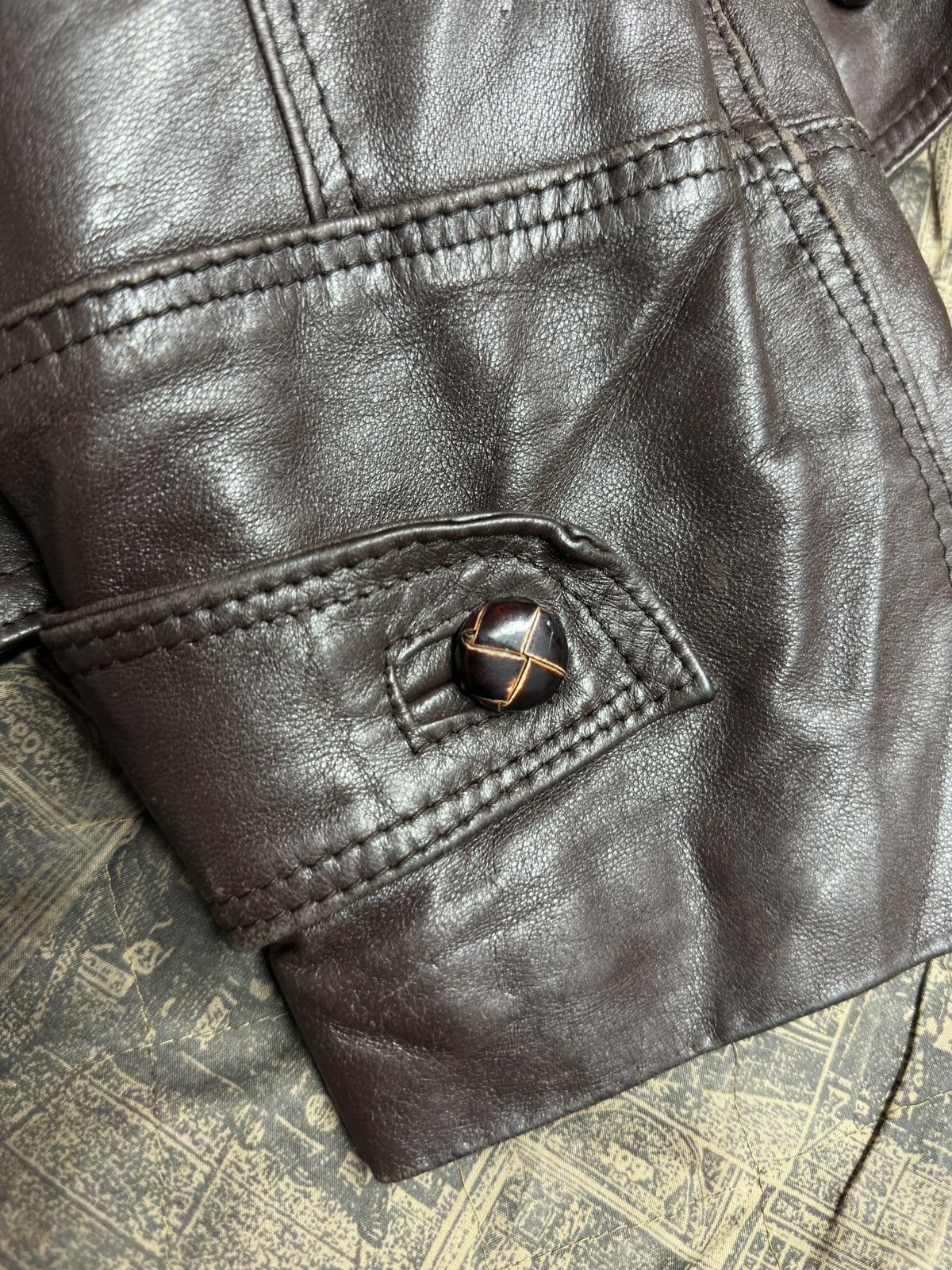 Vintage Vintage Brown Leather Jacket Size US XL / EU 56 / 4 - 4 Thumbnail