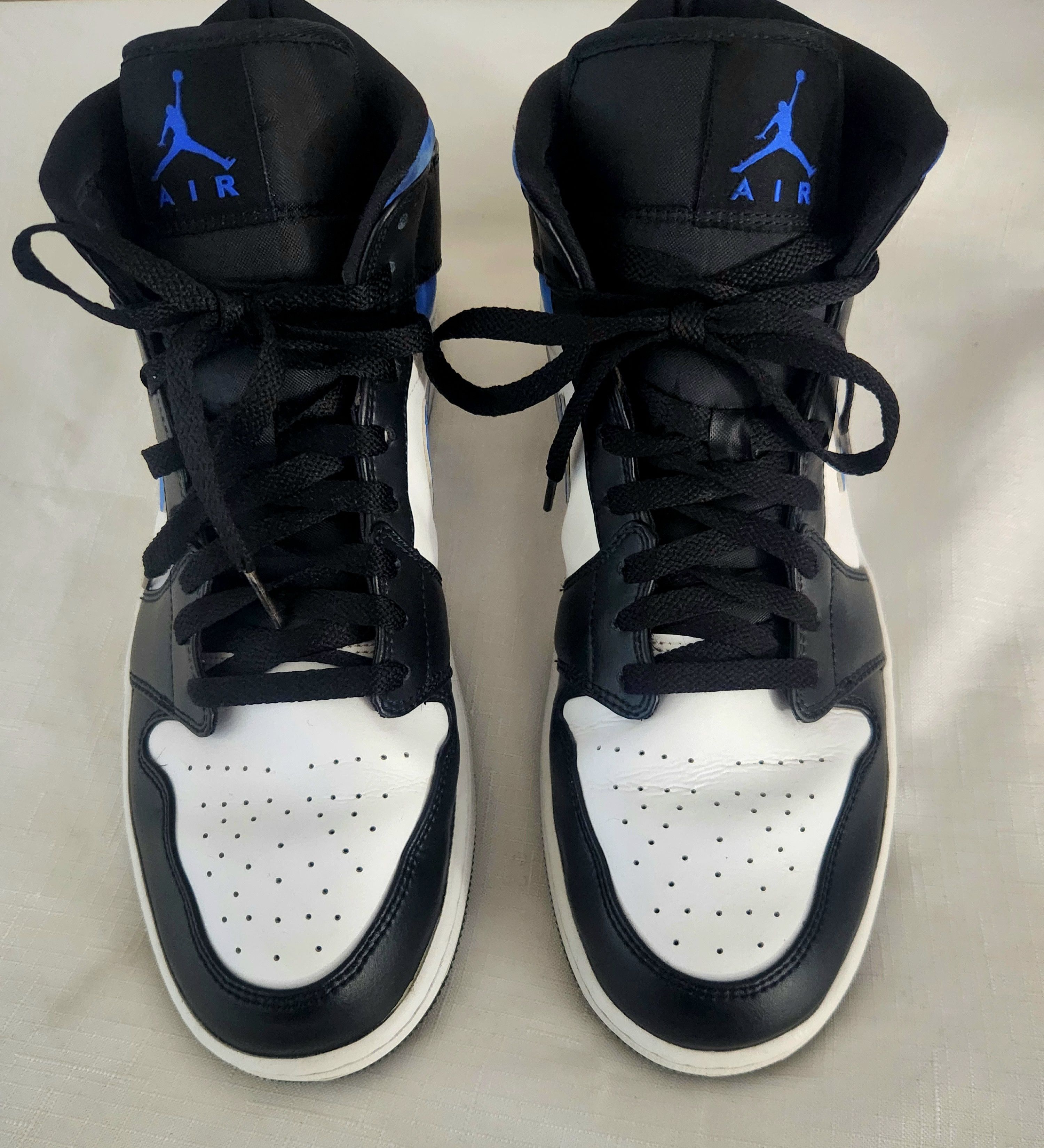 Jordan Brand × Nike Nike Air Jordan Retro 1 Mid Black Racer Blue 13 554724-140 Size US 13 / EU 46 - 6 Thumbnail