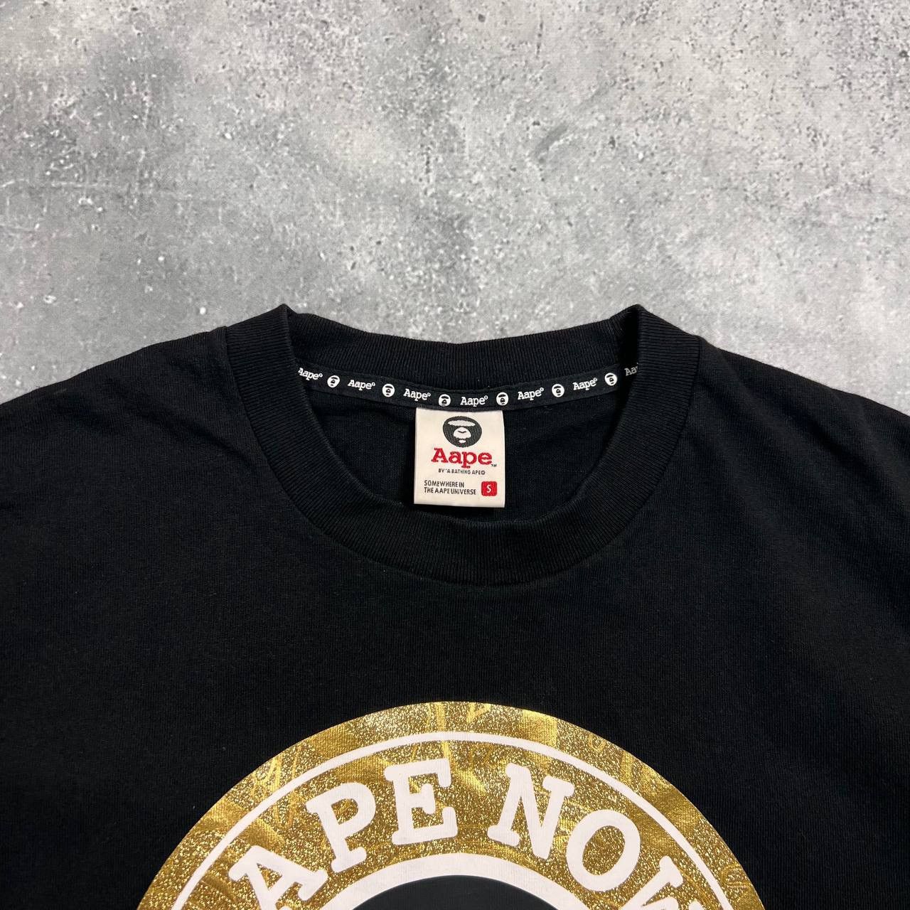 Aape AAPE by A Bathing Ape Gold Logo Universe T Shirt Black Size US S / EU 44-46 / 1 - 2 Thumbnail