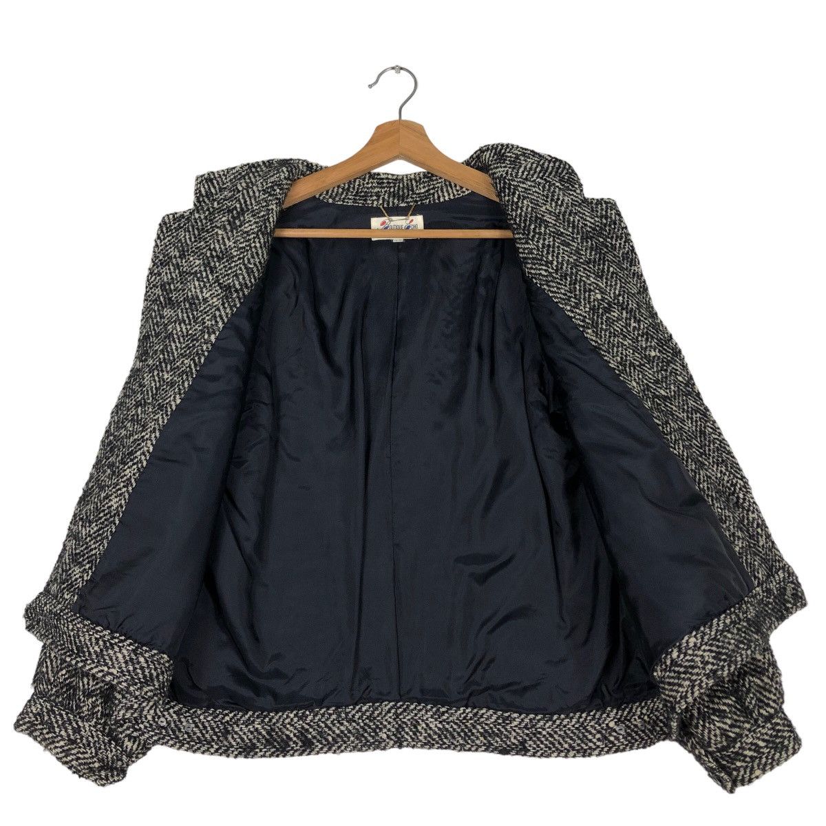 Japanese Brand 🔥Vtg Herringbone Wool Jacket Asymmetric Poxket Issey Miyake Size US M / EU 48-50 / 2 - 11 Thumbnail