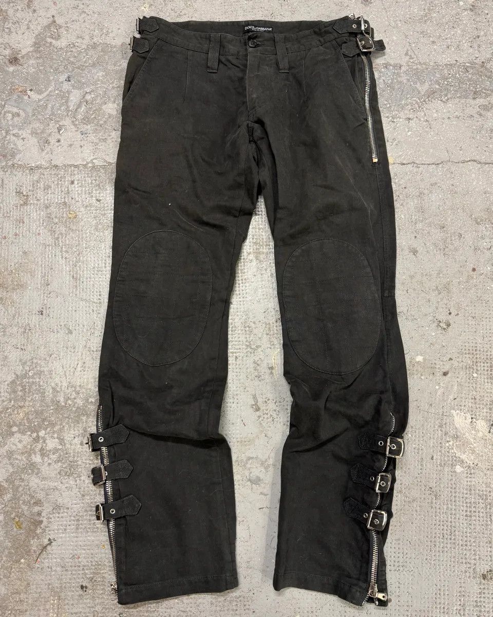 Dolce & Gabbana SS2002 Dolce & Gabbana Black Multi Zips Strapped Pants Size US 30 / EU 46 - 1 Thumbnail