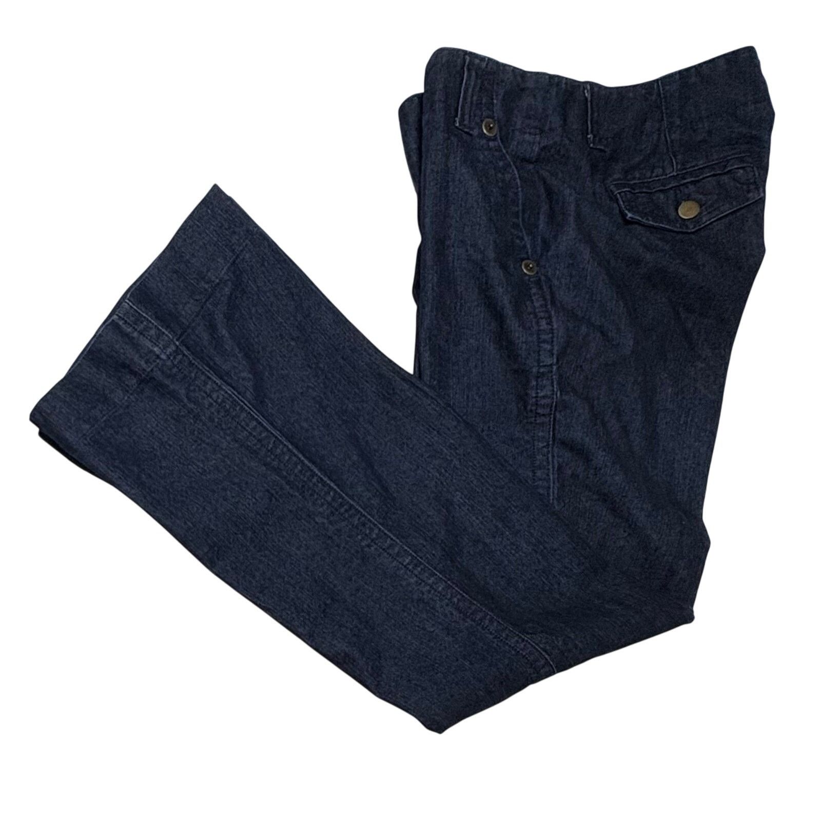 Madison Madison Stretch Wide Leg Large Studded Dark Blue Jeans 6 Size 28" / US 6 / IT 42 - 3 Thumbnail