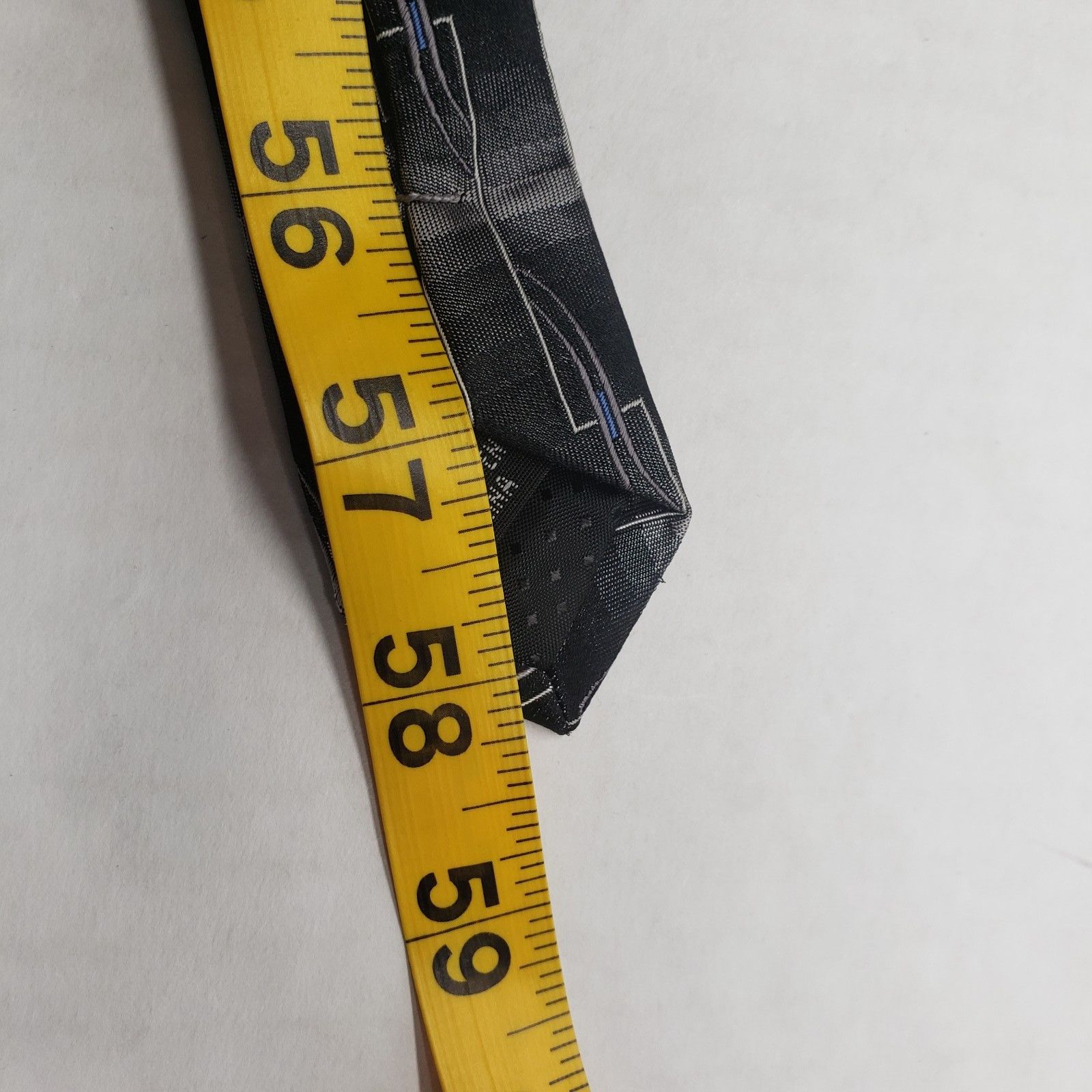 Vintage Vintage Mens Necktie Striped Geometric Pattern Silver Party Size ONE SIZE - 9 Thumbnail