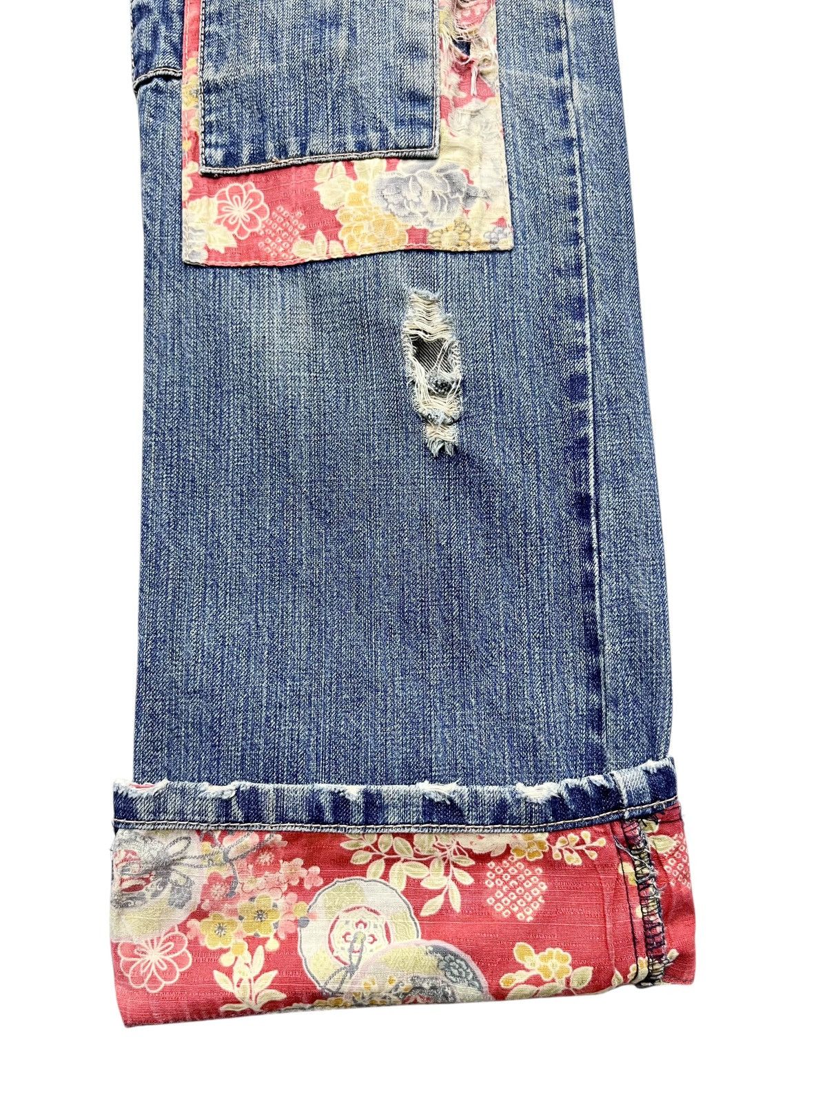 Takeo Kikuchi 🔥Vintage TAKEO KIKUCHI Distressed Ripped Patchwork Mudmax Size US 33 - 7 Thumbnail