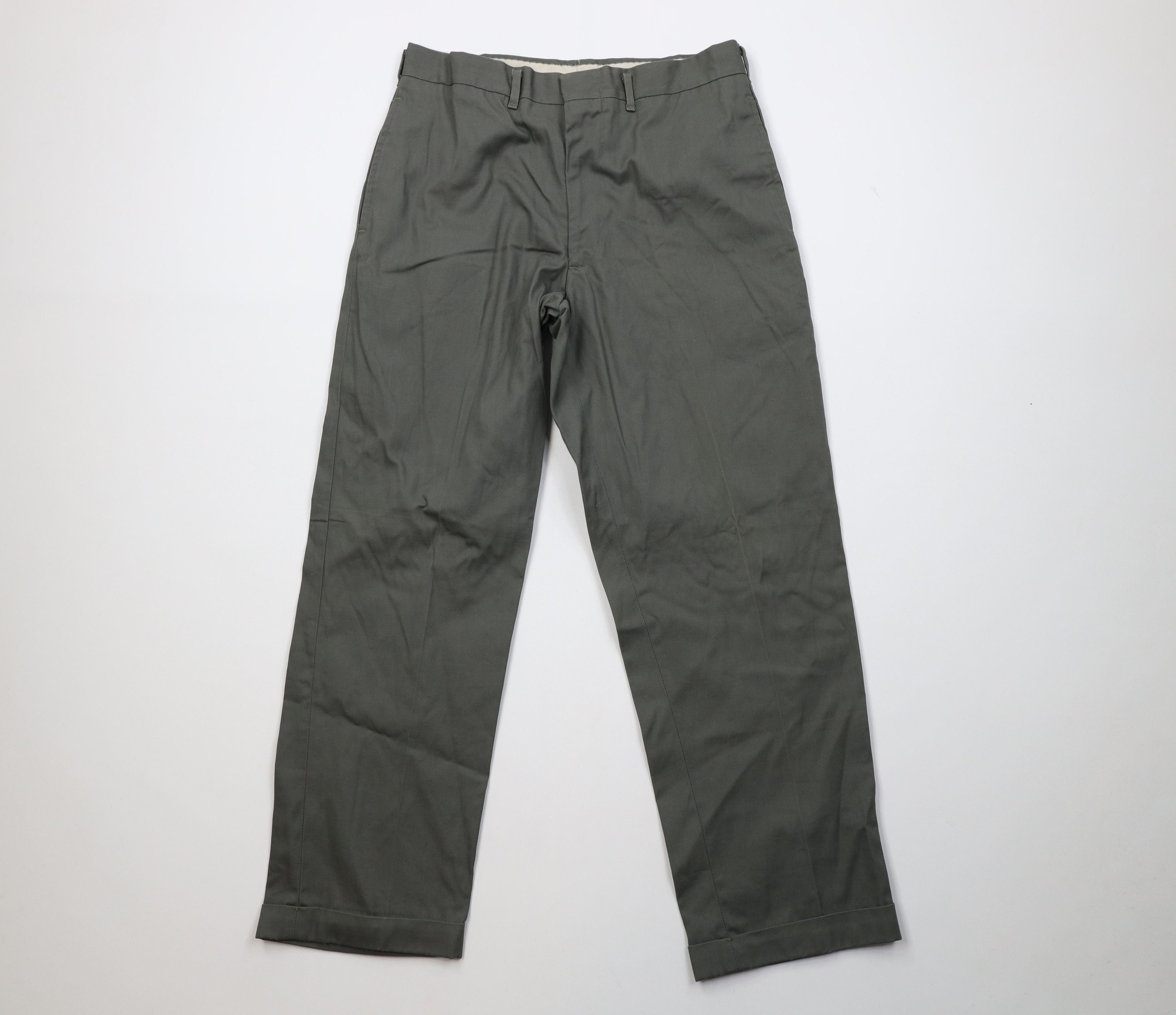 Vintage Deadstock Vintage 50s 60s Cotton Chino Pants Green USA Size US 32 / EU 48 - 1 Thumbnail
