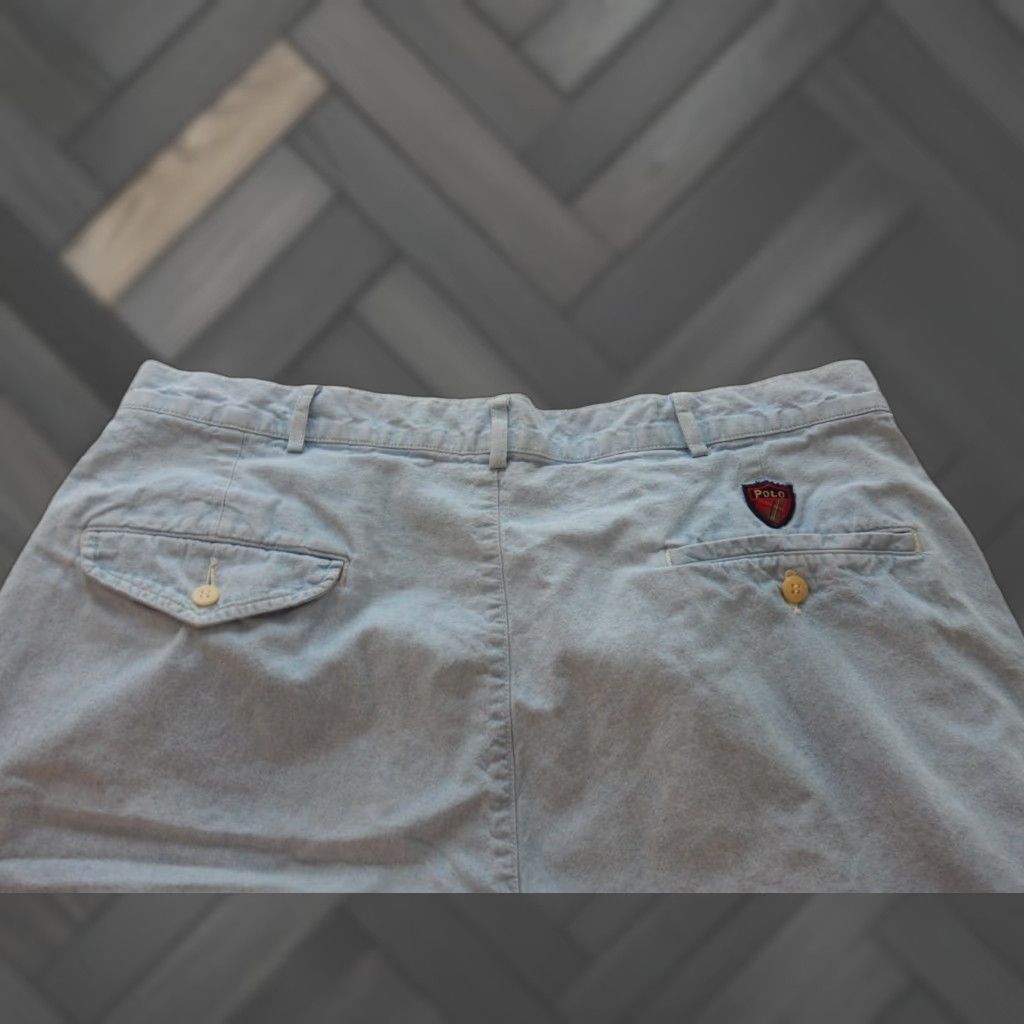 Polo Ralph Lauren VTG Polo Ralph Lauren Men's Shorts Chino 36 Denim/Chambray Cotton USA Made Blue Size US M / EU 48-50 / 2 - 1 Thumbnail