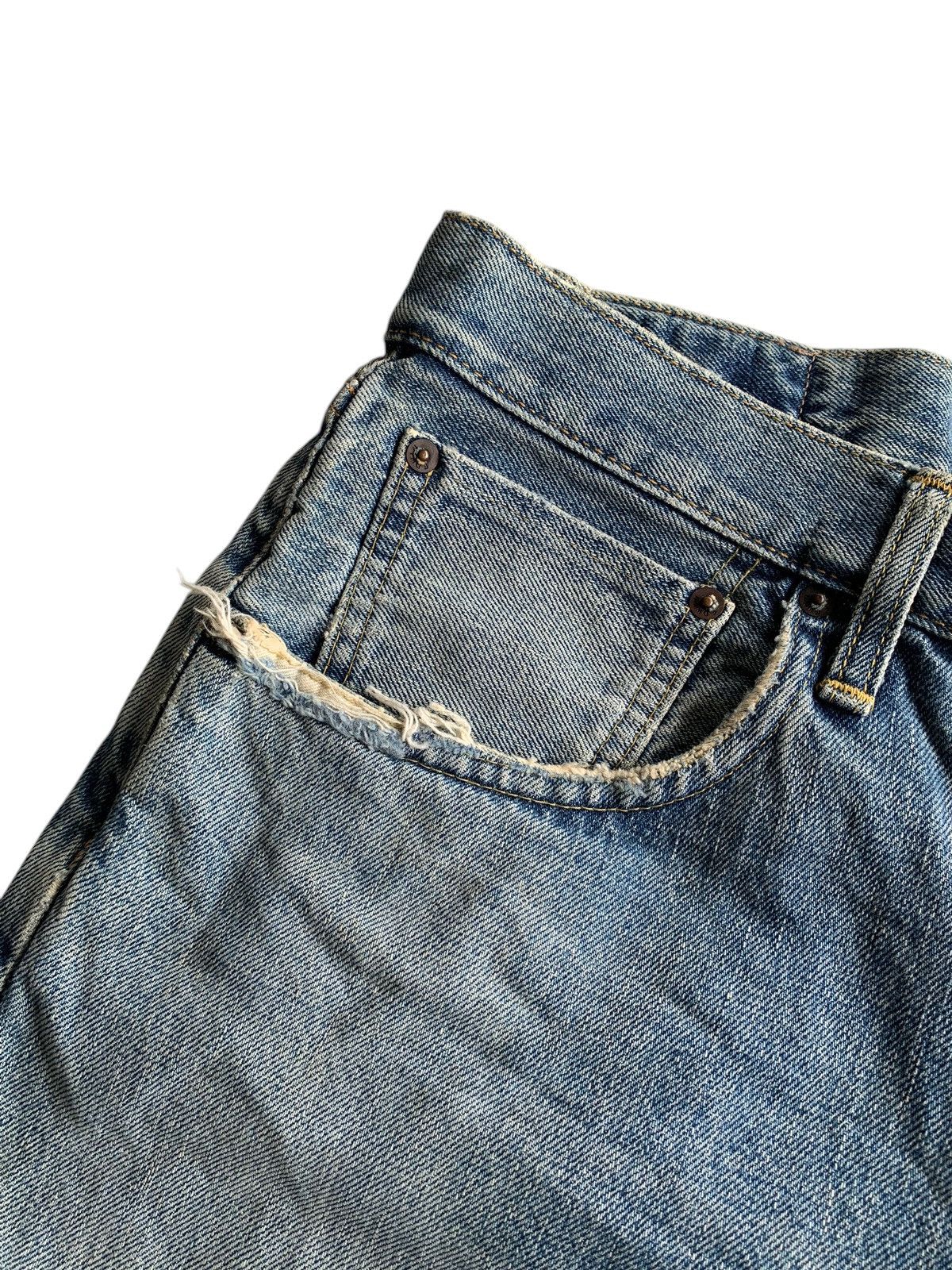 Kapital VINTAGE EDWIN 505 BAGGY SELVEDGE FADED DISTRESSED DENIM Size US 33 - 14 Thumbnail