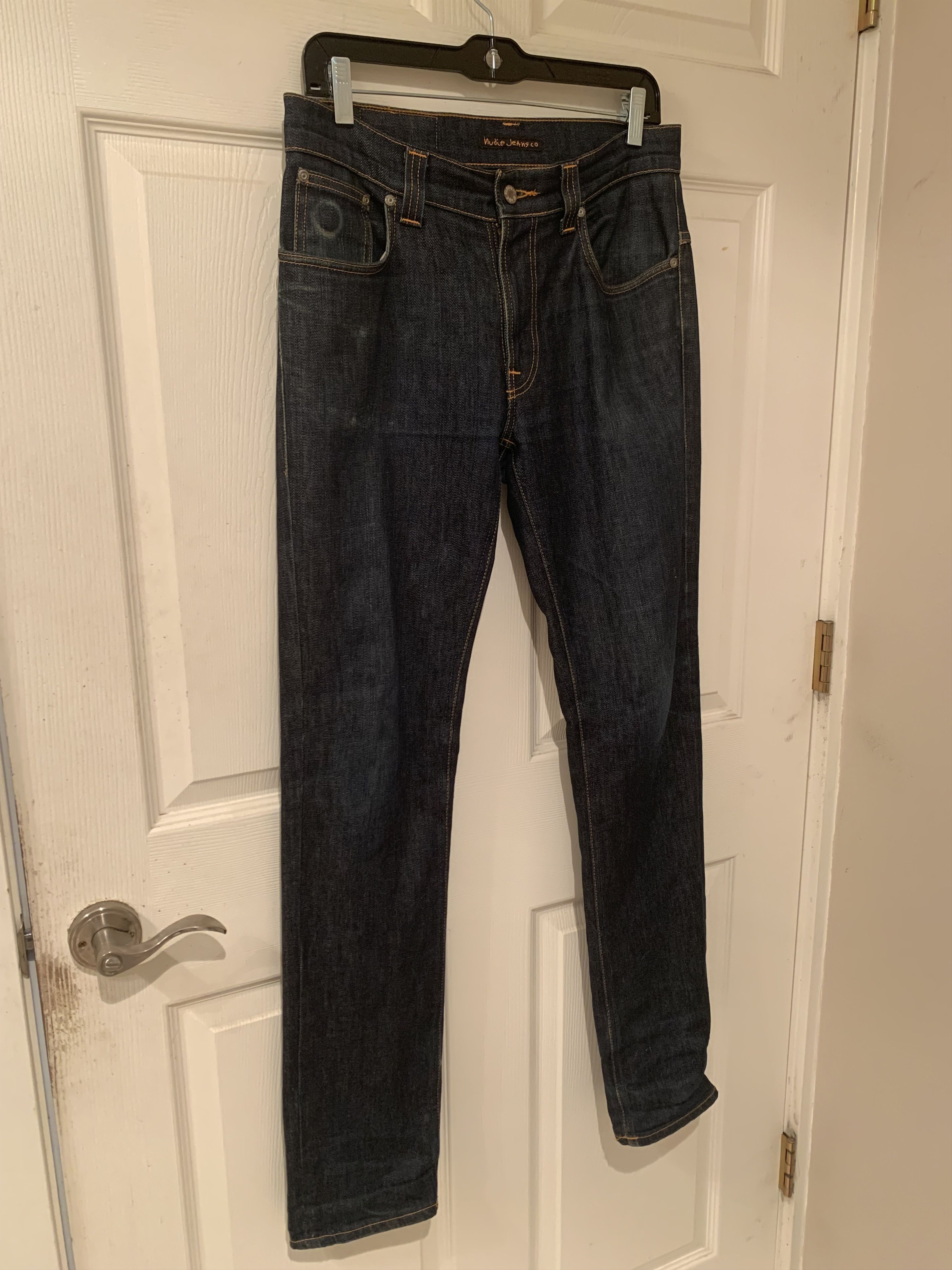 Nudie Jeans Nudie Thin Finn 31x34 Dark Wash Indigo Size US 31 - 2 Thumbnail
