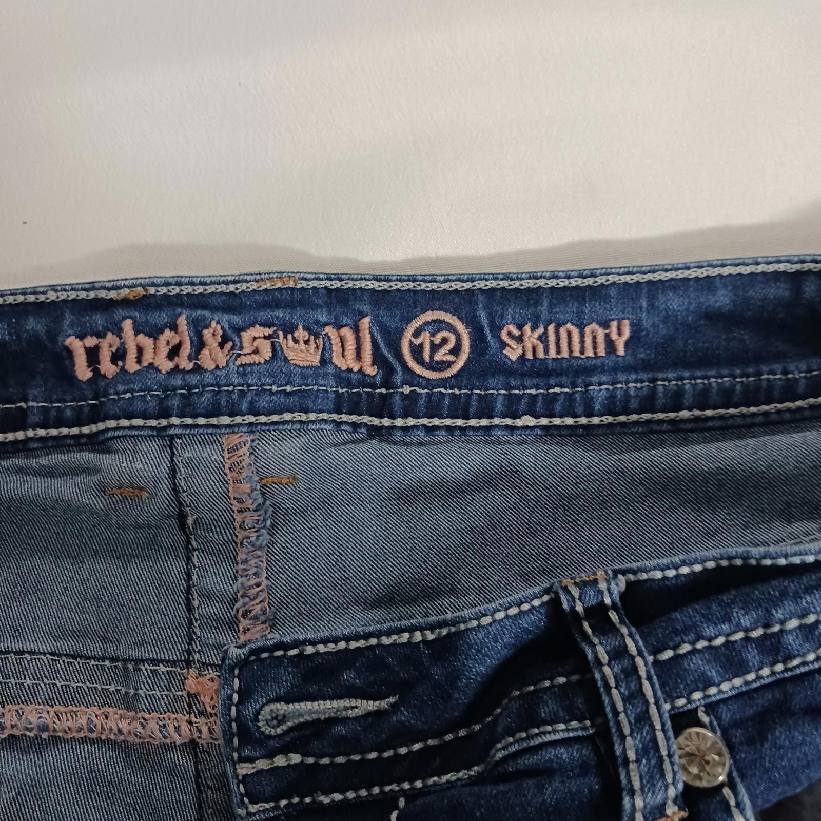 Other Rebel & Soul Women’s 12 Blue Distressed Skinny Jeans (31×30) Size 34" / US 12 / IT 48 - 4 Thumbnail
