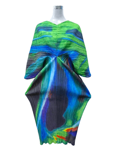 💥 Luchile japan multicolor arora design pleat dress