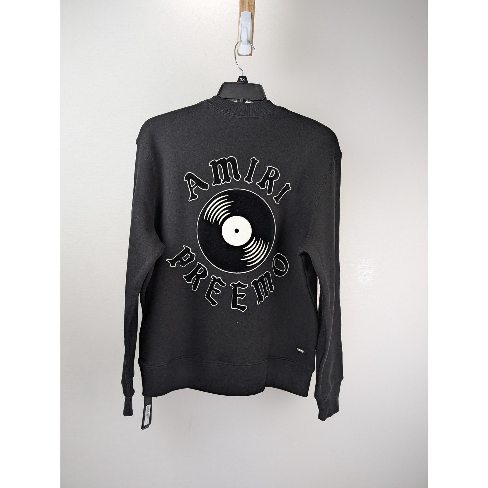 Amiri o1rshd1 Amiri Preemo Record Crewneck Sweatshirt in Black Size US XL / EU 56 / 4 - 1 Thumbnail