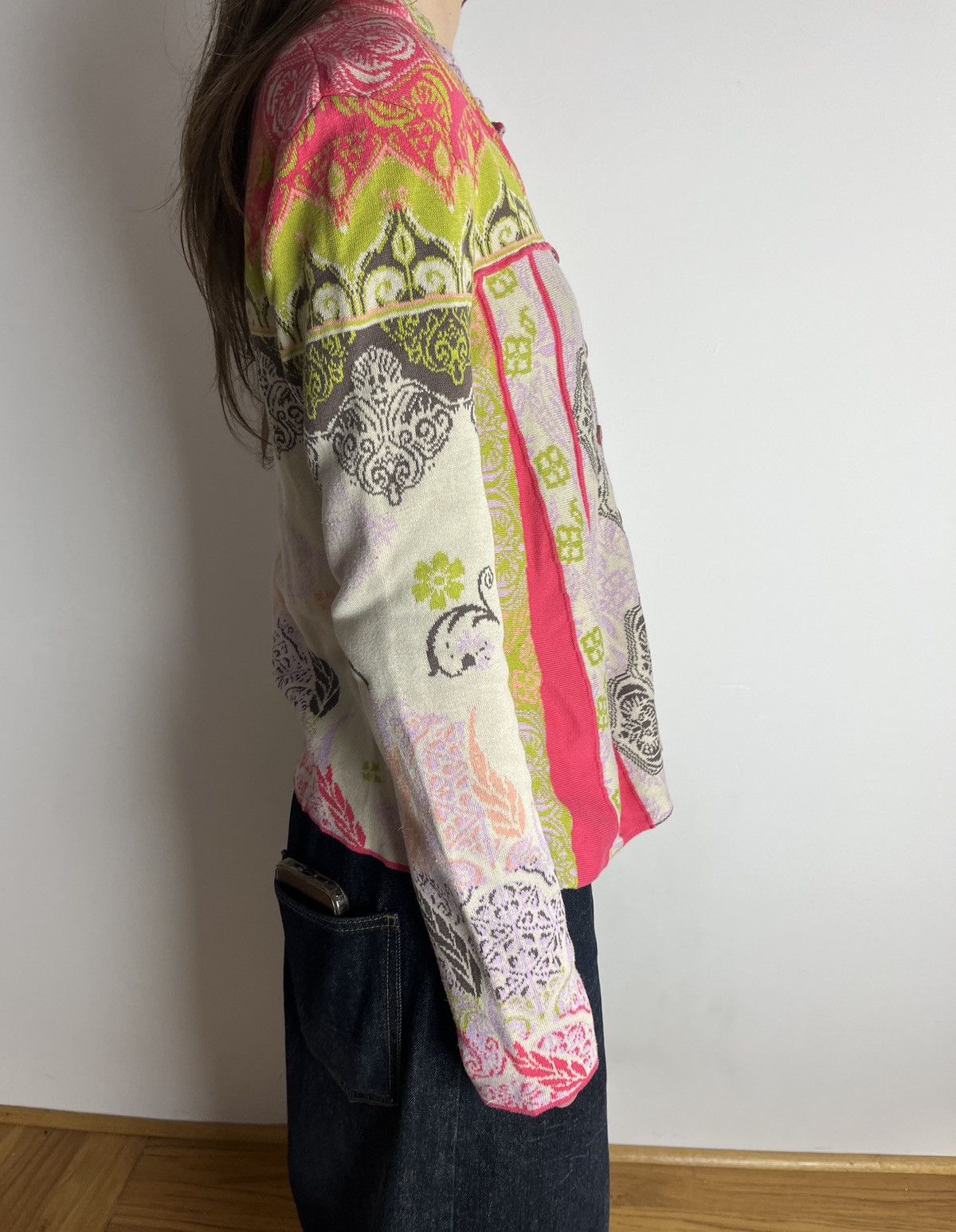 Other IVKO Button Up Damask Multicoloured Knit Cardigan Boho Style Size S / US 4 / IT 40 - 3 Thumbnail