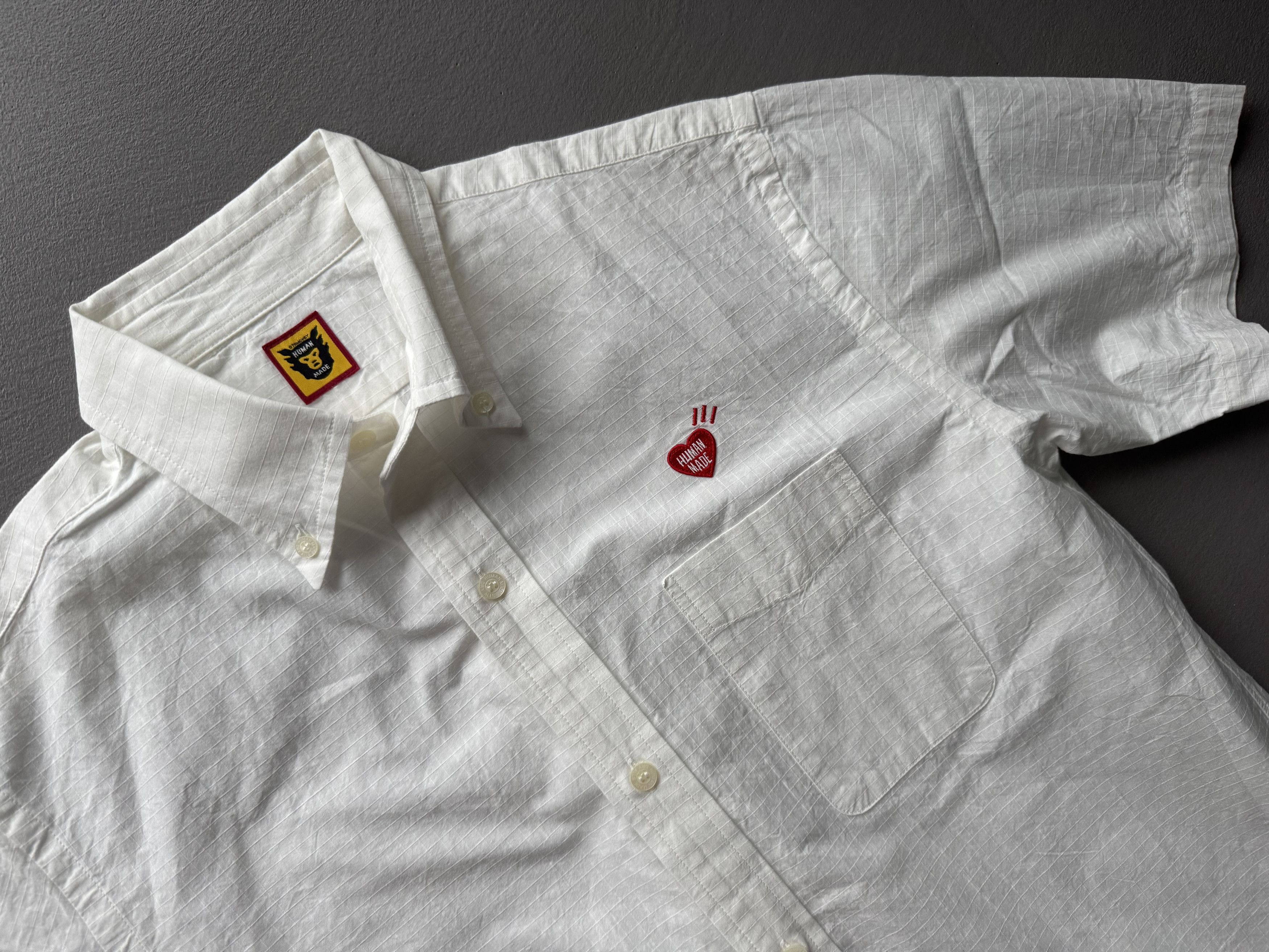 Human Made Human Made Heart Embroidered Ripstop Button Down Shirt Size US L / EU 52-54 / 3 - 1 Thumbnail