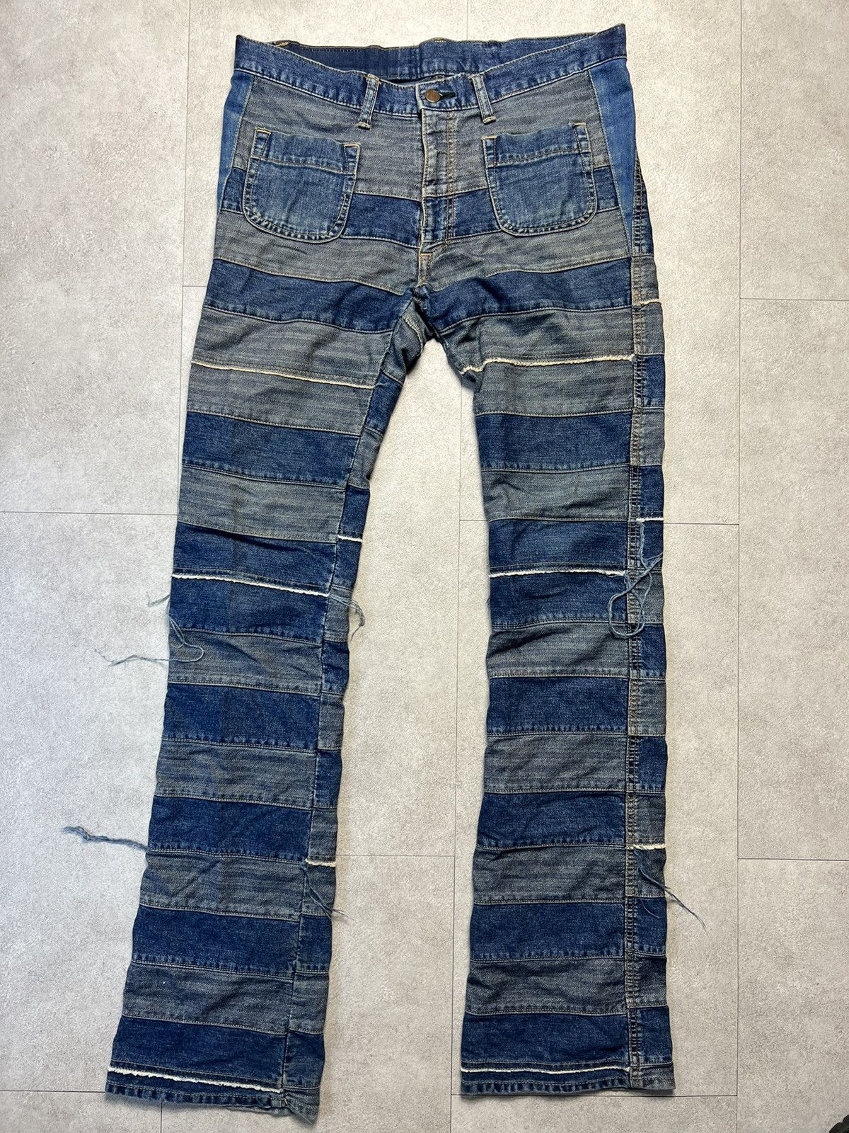 Pre-owned Hysteric Glamour Kinky Hagi Strip Denim Jeans In Blue