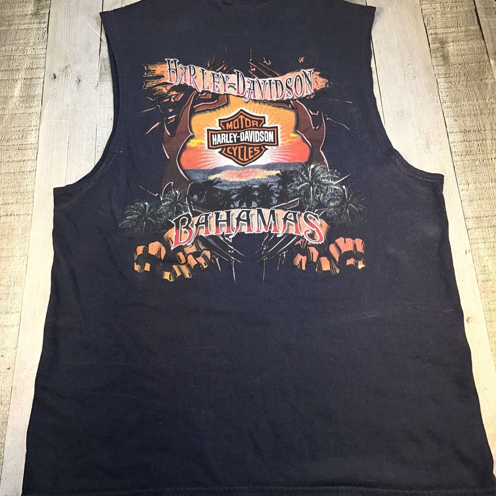 Harley Davidson VINTAGE Harley-Davidson Muscle Tee Bahamas Medium Black Men T-Shirt M Black Mens Y2K Size US M / EU 48-50 / 2 - 7 Thumbnail