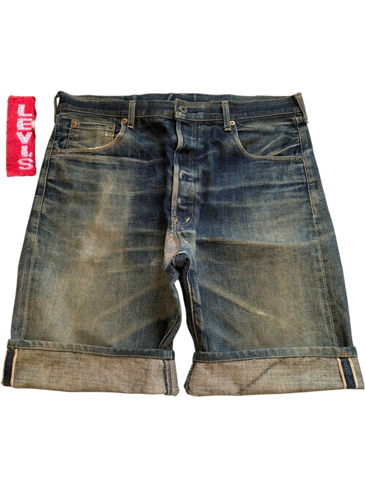 Levi's Vintage 80s Levis 702 Big E Selvedge Jean Shorts Jorts Size US 36 / EU 52 - 1 Thumbnail