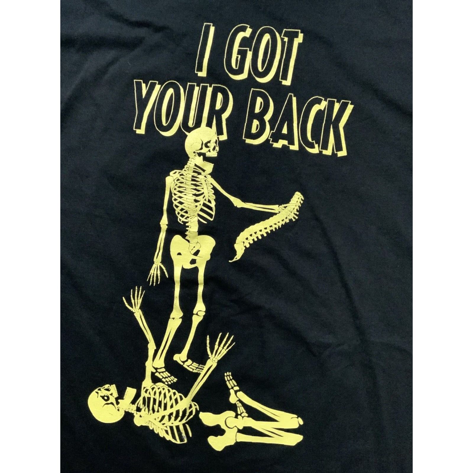 Fruit Of The Loom I Got Your Back Skeleton Skull Bones Horror Scary Halloween Black T-Shirt Sz.2XL Size US XXL / EU 58 / 5 - 5 Thumbnail