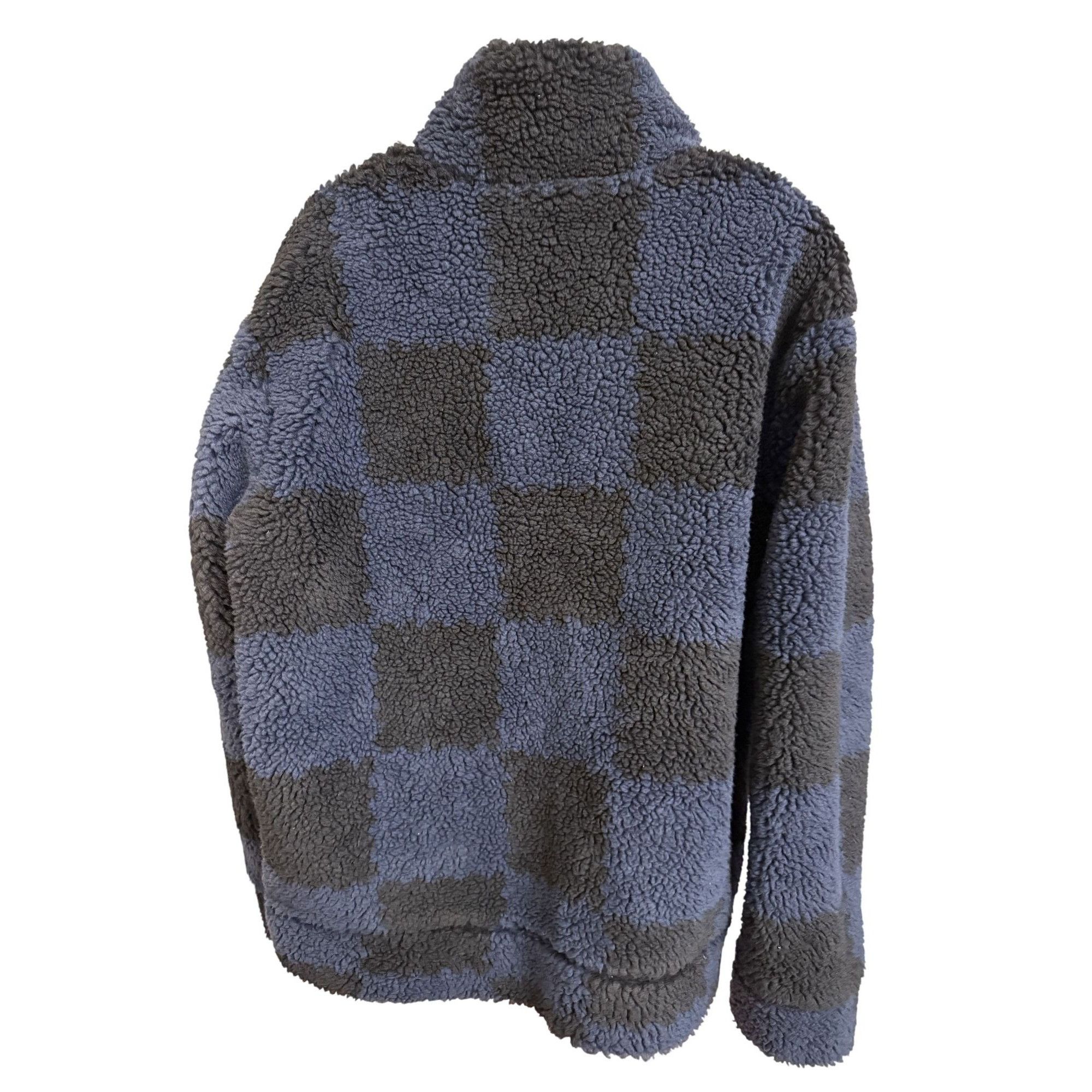 Louis Vuitton Louis Vuitton Mens Checkered Sherpa Fleece Jacket L Gray & B Size US L / EU 52-54 / 3 - 2 Thumbnail