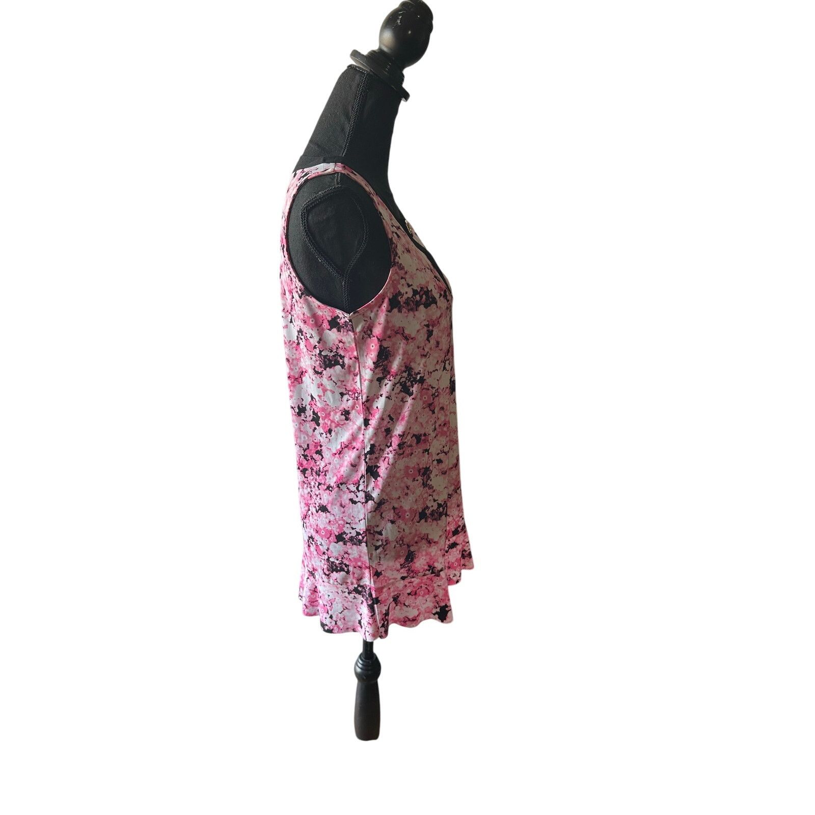 Ellen Tracy Ellen Tracy Floral Print Blouse Tunic – Keyhole Neckline Size S / US 4 / IT 40 - 2 Thumbnail