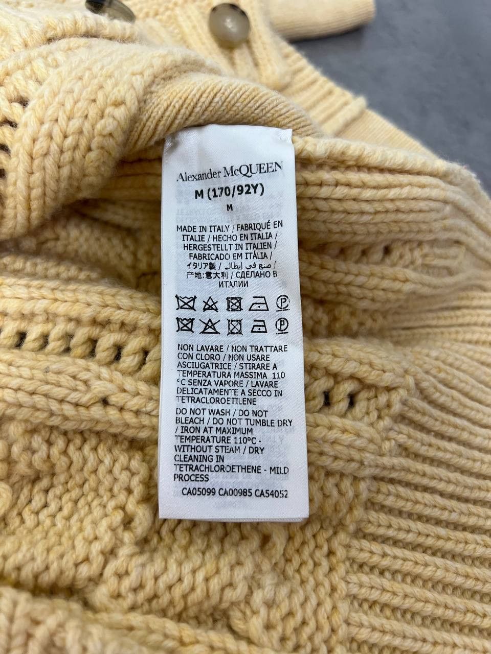 Alexander McQueen Alexander McQueen Jumper Womens Yellow Cable Wool 100% Size M / US 6-8 / IT 42-44 - 9 Thumbnail