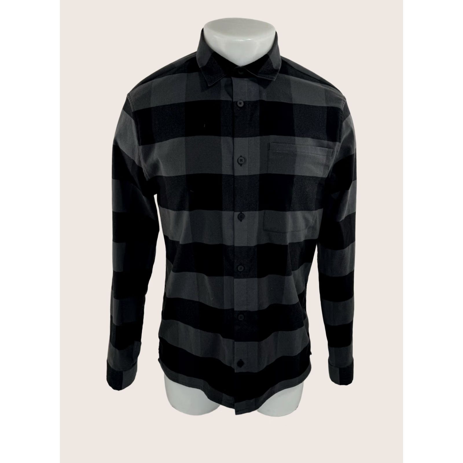 Polo Ralph Lauren LULULEMON Plaid Mens M Flannel Shirt EXCELLENT - Polo Ralph Lauren Style Button-Up Long Sleeve Black / Gray Mens M Size US M / EU 48-50 / 2 - 1 Thumbnail