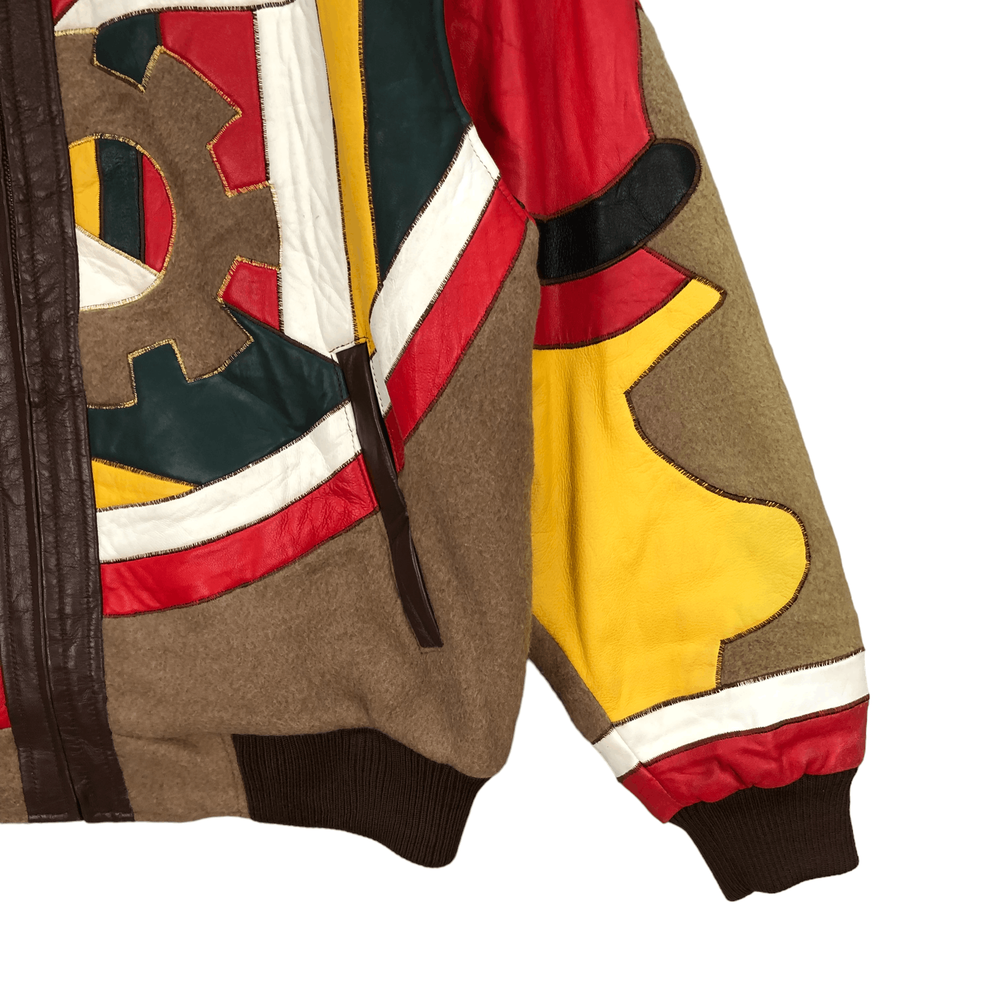 Japanese Brand JOSEPH EREUIL COLORFUL SHEEP LEATHER WOOL BOMBER #5764-206 Size US L / EU 52-54 / 3 - 7 Thumbnail