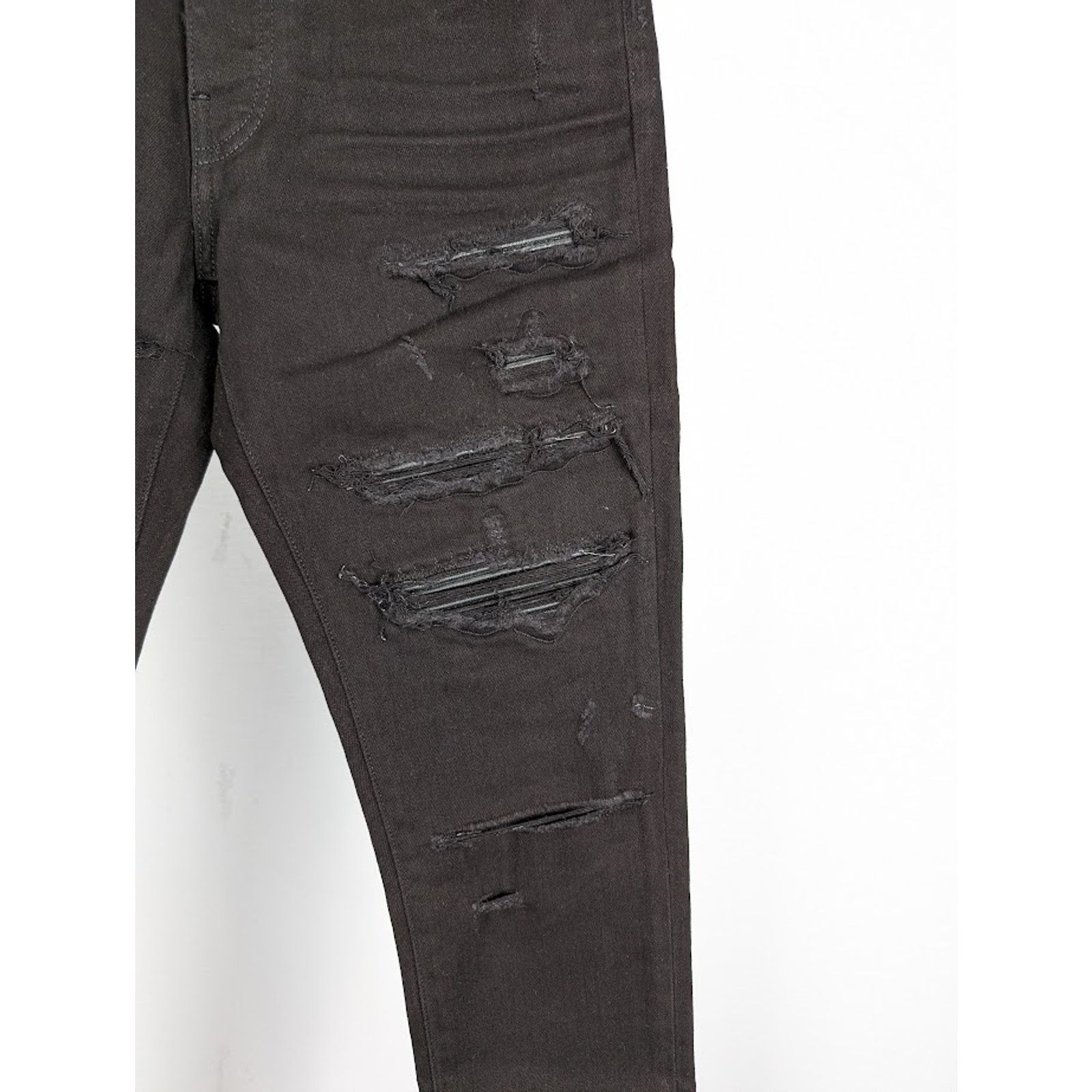 Amiri o1rshd1 Leather Thrasher Jeans in Black Size US 32 / EU 48 - 7 Thumbnail