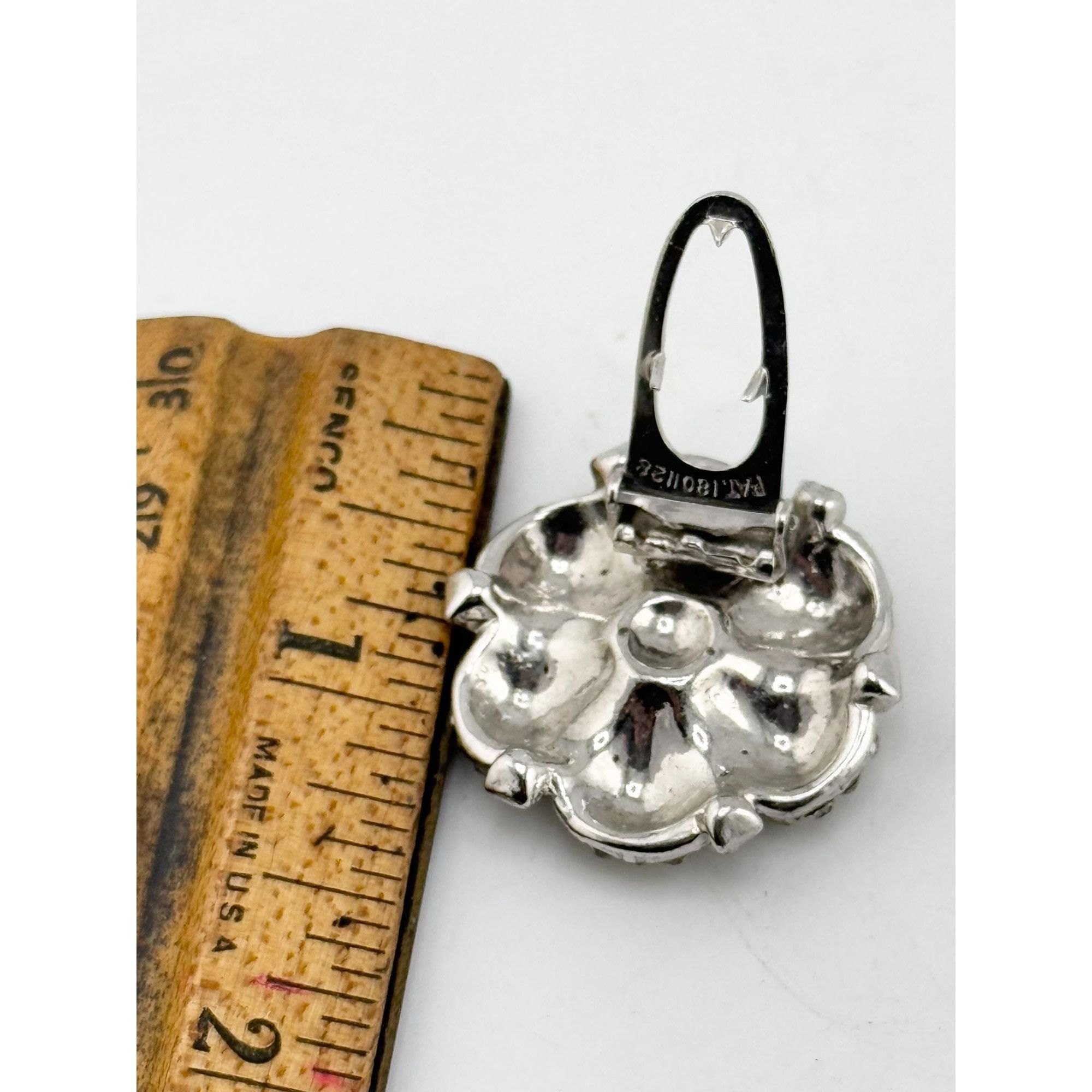 Vintage 1931 Waller Patent 1801128 Art Deco Rhodium Plate Clear Rhin Size ONE SIZE - 7 Thumbnail