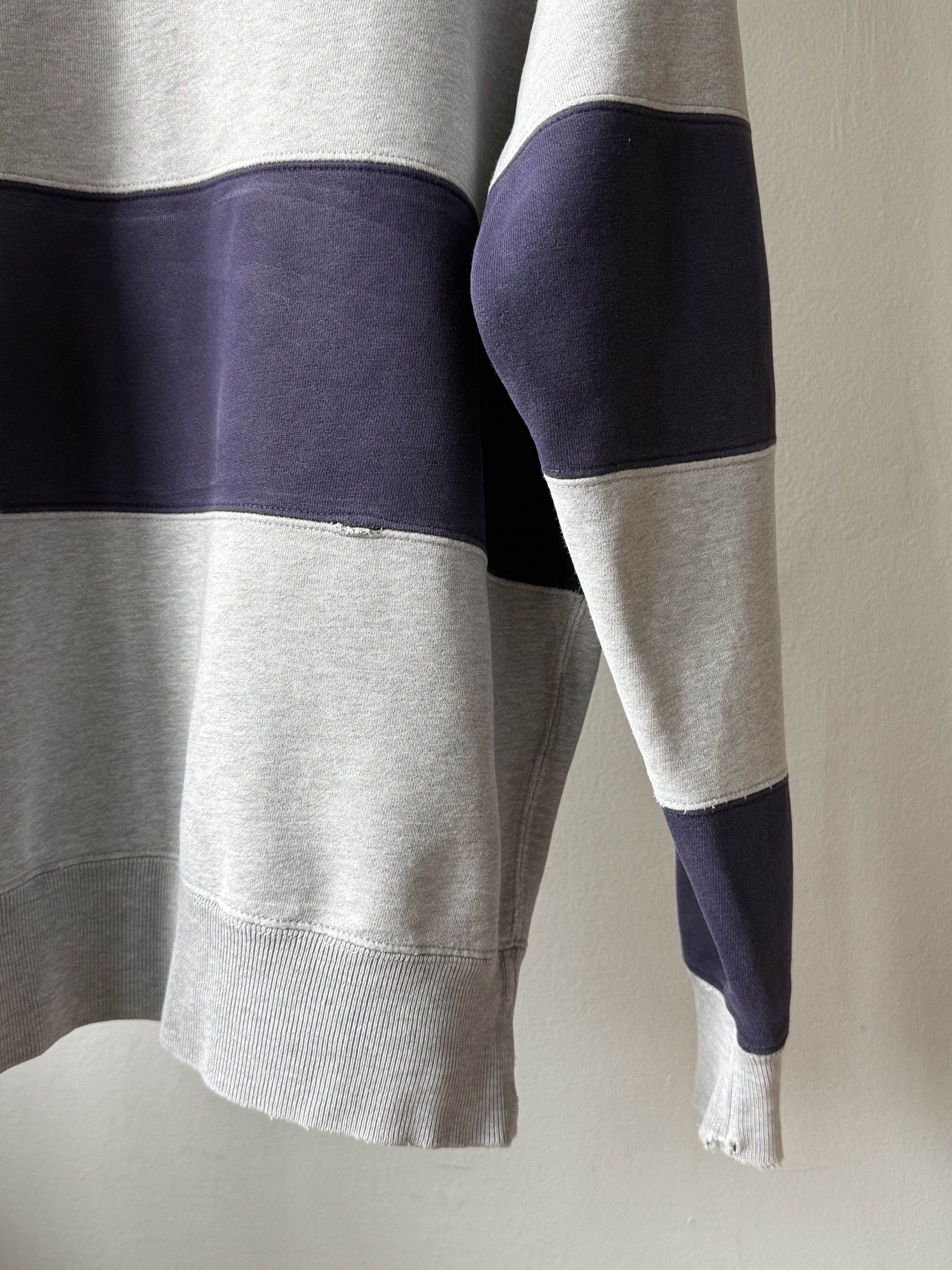 Polo Ralph Lauren Vintage 90's Polo Ralph Lauren Blue Gray Striped Sweatshirt Size US L / EU 52-54 / 3 - 9 Thumbnail