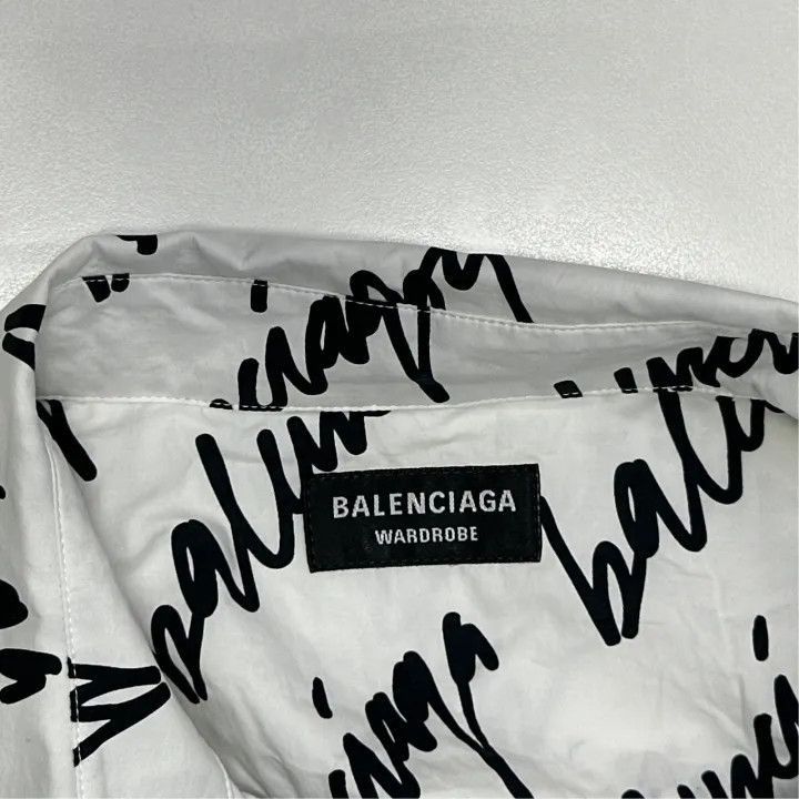 Balenciaga Balenciaga SS22 Logo Print Short Sleeve Shirt 0079-2507 Size US M / EU 48-50 / 2 - 4 Thumbnail