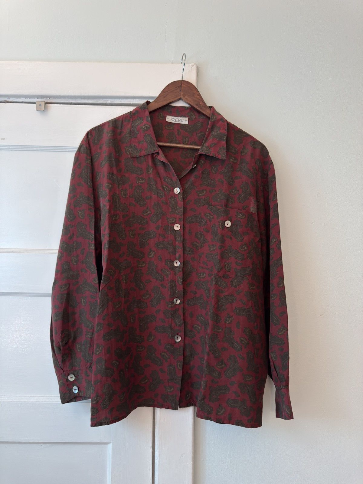 Vintage Vintage Paisley Silk Pajama Shirt Size US M / EU 48-50 / 2 - 1 Thumbnail