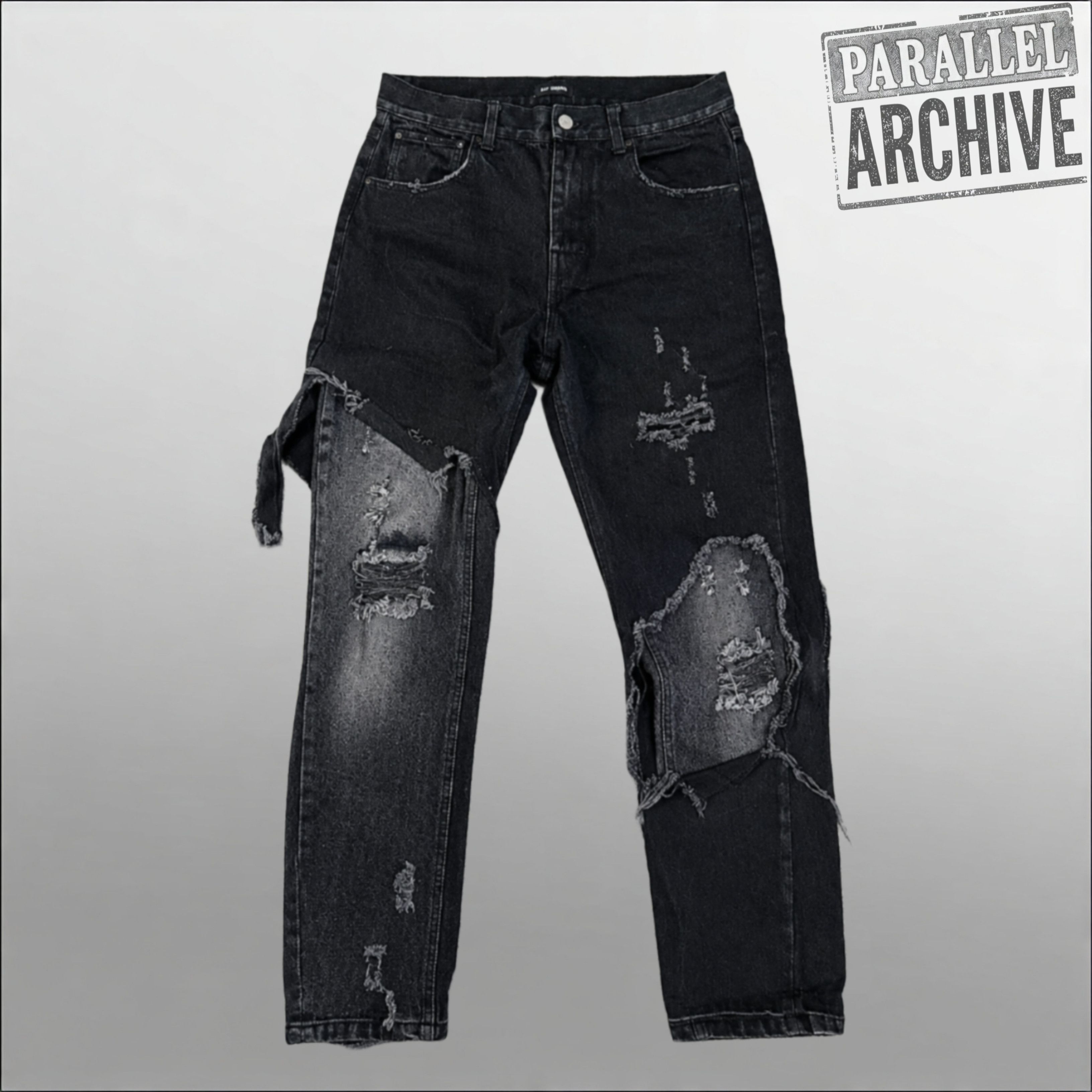 Raf Simons Raf Simons AW19 slim fit destroyed denim pants | Grailed