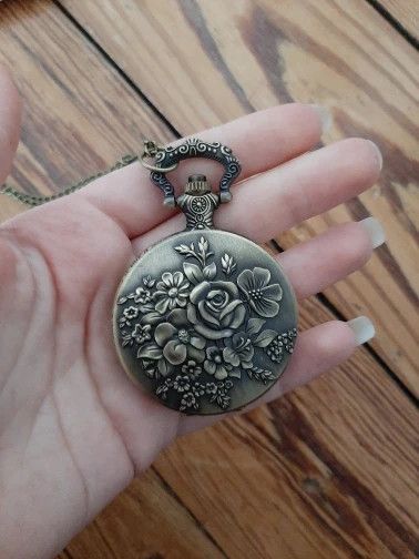 Other Flower Pocket Watch Quartz Pendant Necklace Gift For Him Size ONE SIZE - 6 Thumbnail