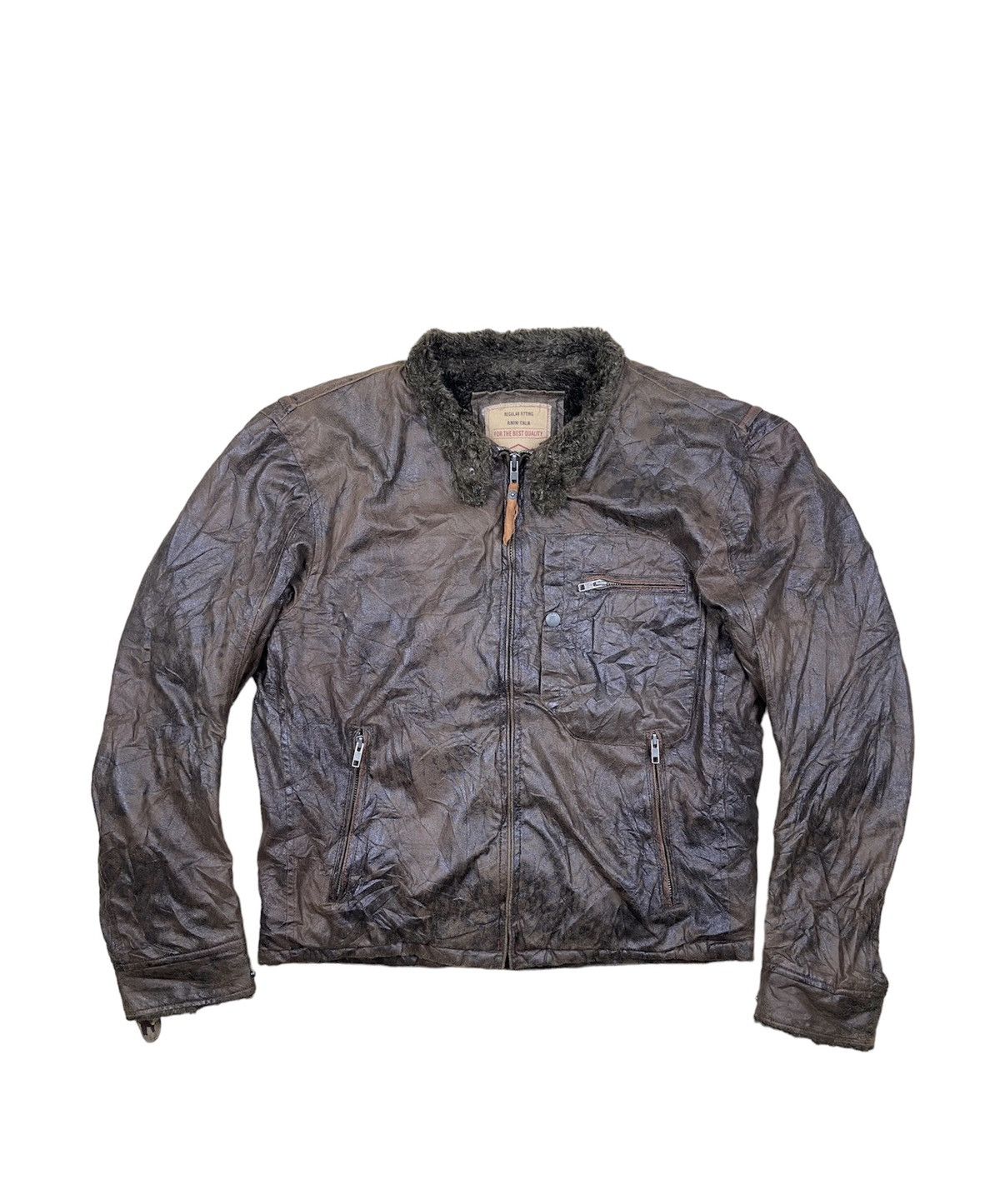 Leather × Vintage Vintage 90’s Ball Fleece Single Pocket Faded Leather Jacket Size US XL / EU 56 / 4 - 1 Thumbnail