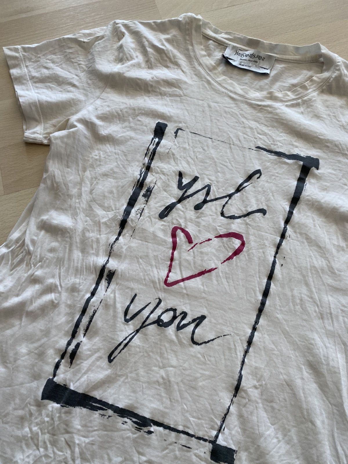 Yves Saint Laurent Yves Saint Laurent 2010 YSL Loves You T-Shirt Size XS / US 0-2 / IT 36-38 - 2 Thumbnail