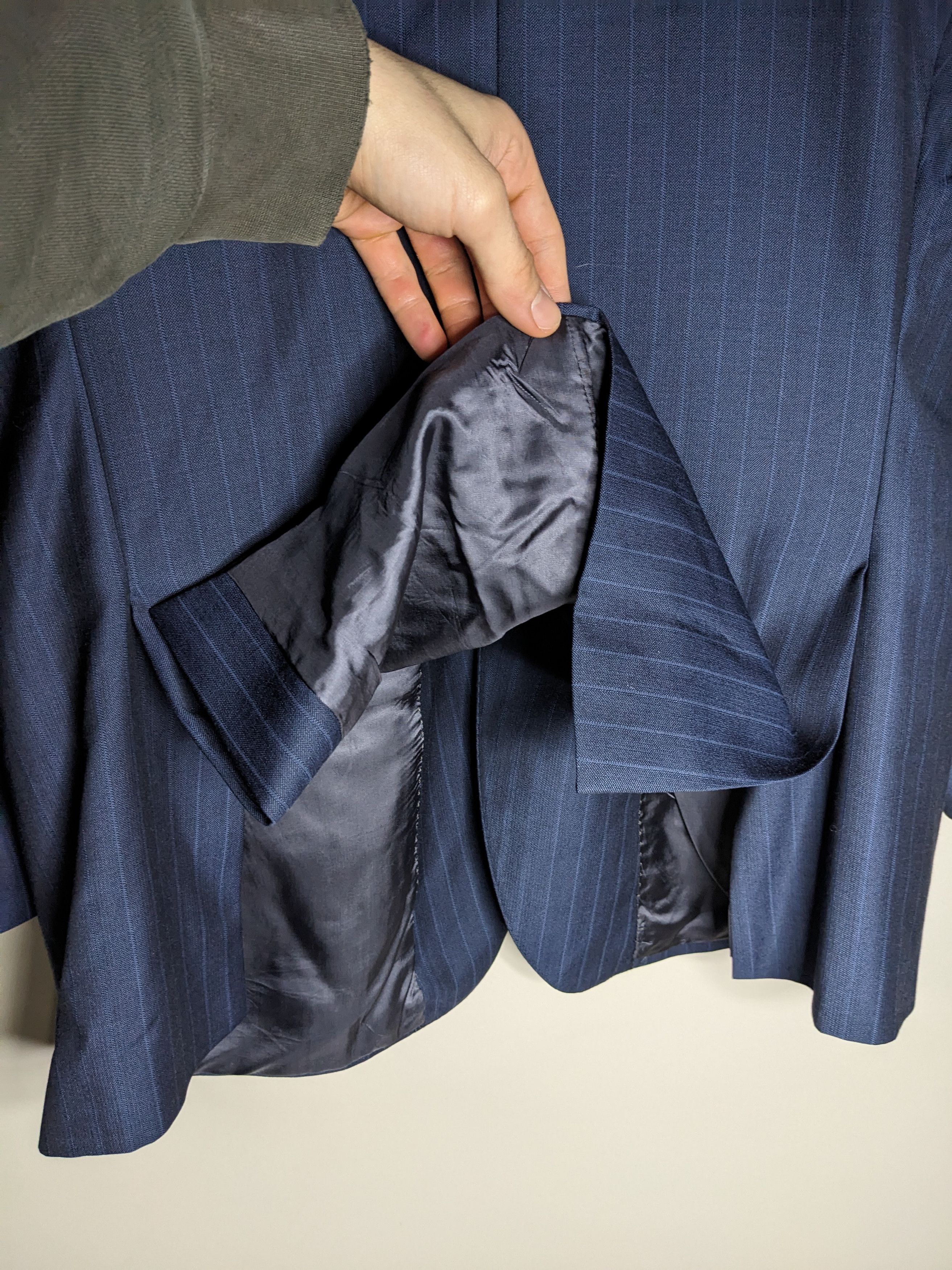 Ermenegildo Zegna Ermenegildo Zegna Blazer 38R Navy Pinstriped Wool Jacket Size 40R - 8 Thumbnail
