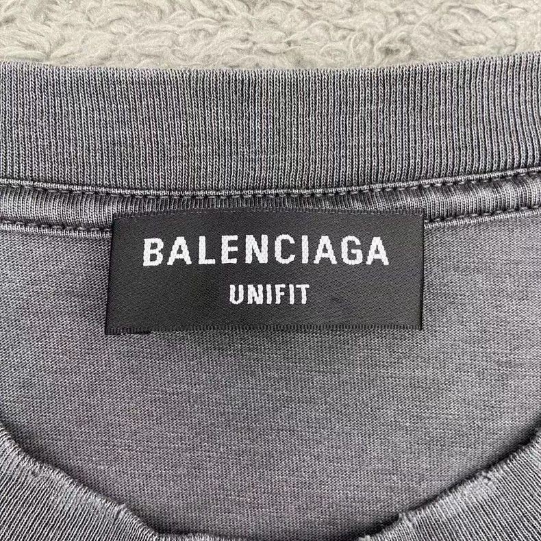Balenciaga Balenciaga Washed Ash Destroyed Slogan Short Sleeve 2501-Ne Size US S / EU 44-46 / 1 - 4 Thumbnail