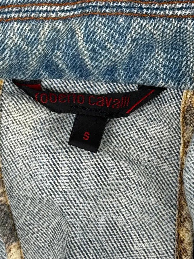 Roberto Cavalli FW2002 Roberto Cavalli Geometrical Blue Denim Jacket Size US S / EU 44-46 / 1 - 13 Thumbnail