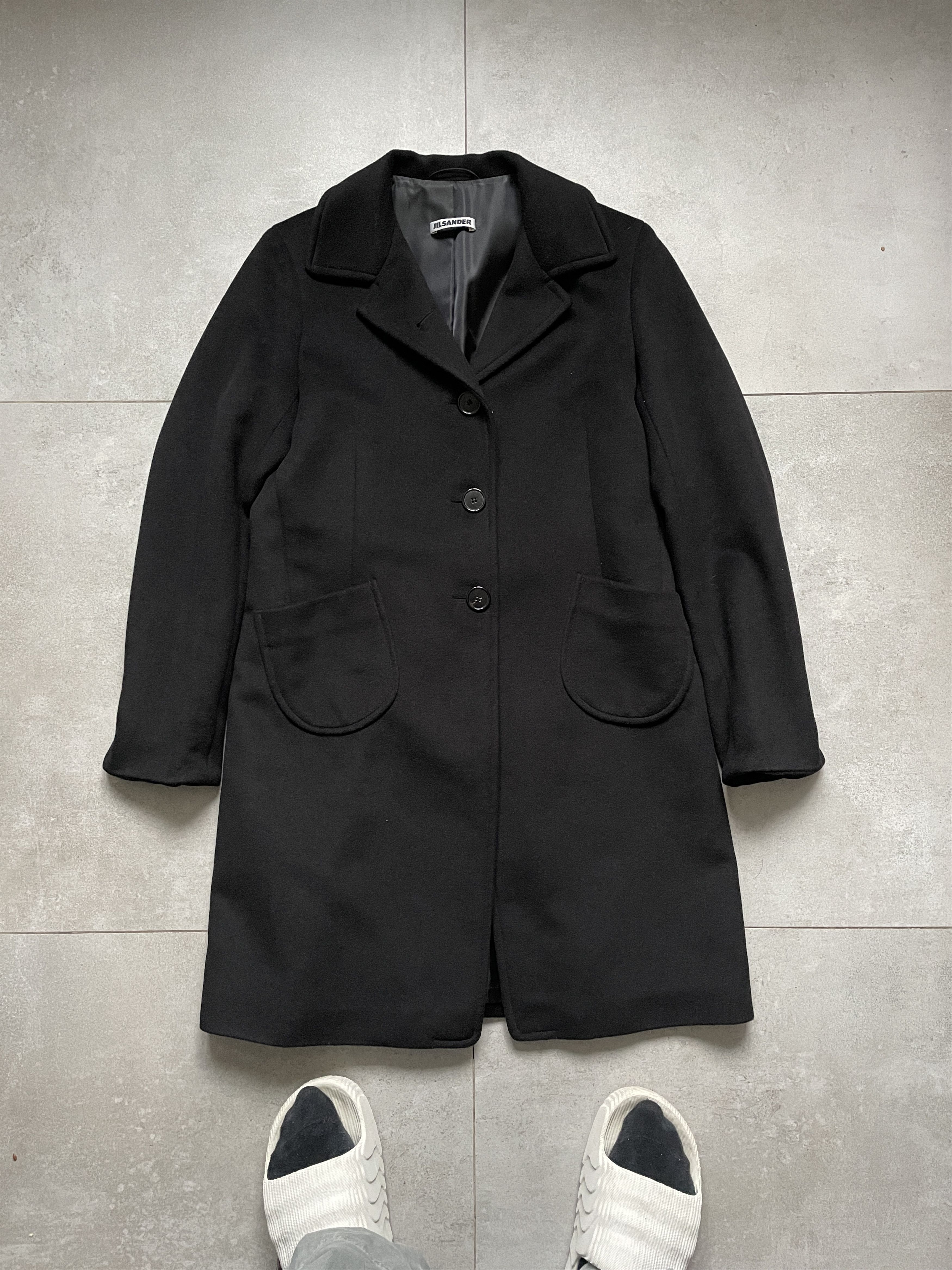 Jil Sander JIL SANDER BLACK ANGORA VIRGIN WOOL BLACK AVANT GARDE COAT Size S / US 4 / IT 40 - 1 Thumbnail