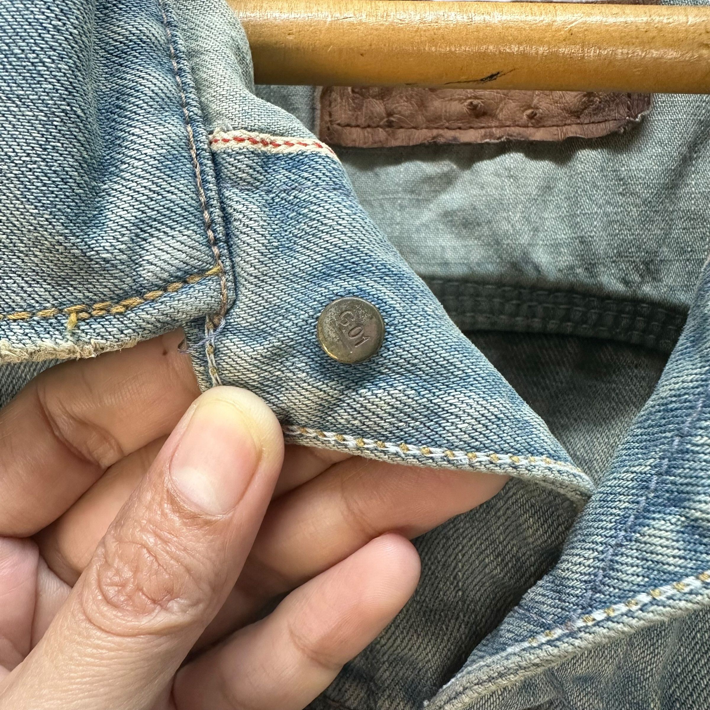Japanese Brand GENUINE VINTAGE GOA DISTRESS FASHION DENIM JACKET #8764-025 Size US S / EU 44-46 / 1 - 9 Thumbnail