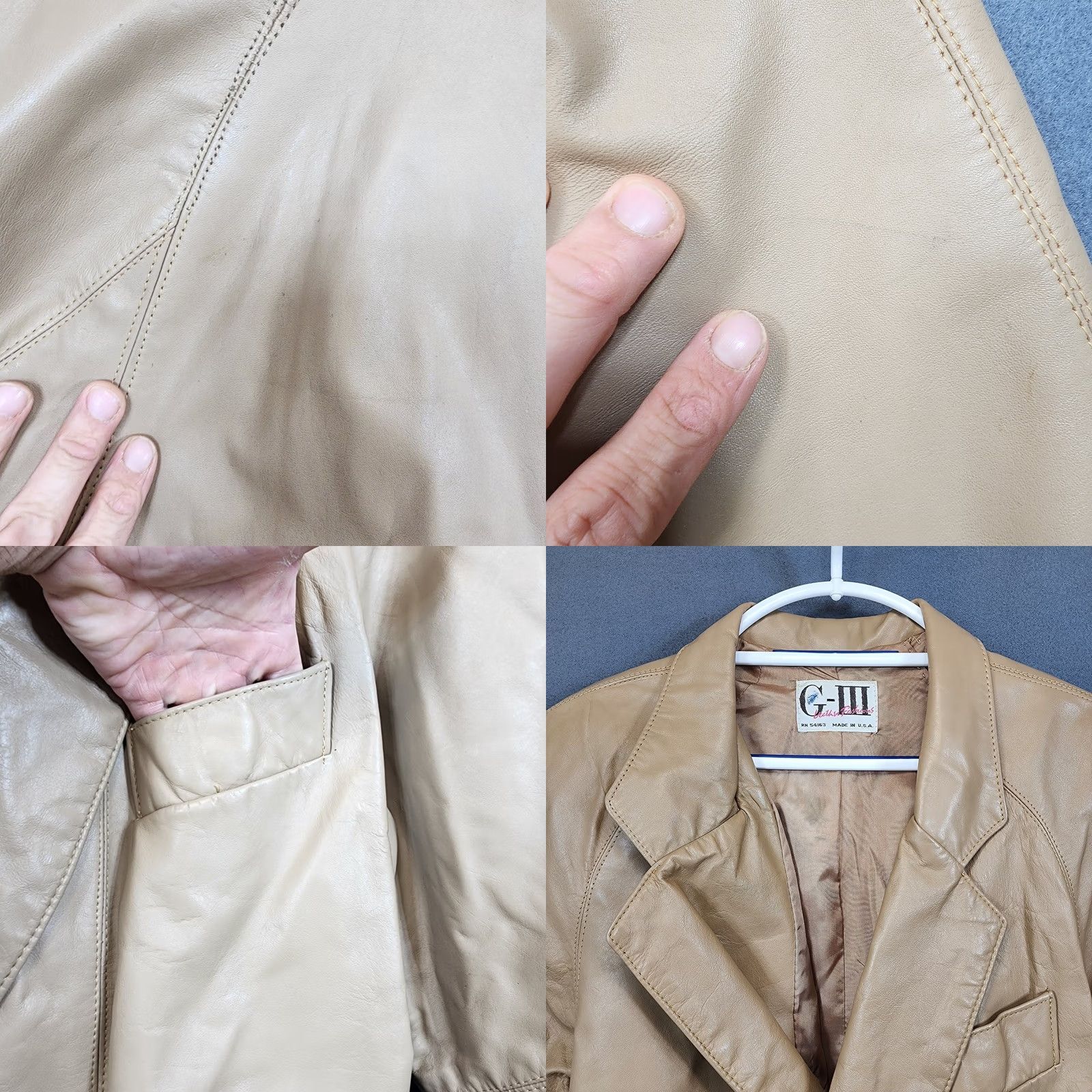 Vintage VINTAGE G III Leather Fashions Coat Womens S British Tan Belt Pockets Mob Wife USA Size S / US 4 / IT 40 - 8 Thumbnail