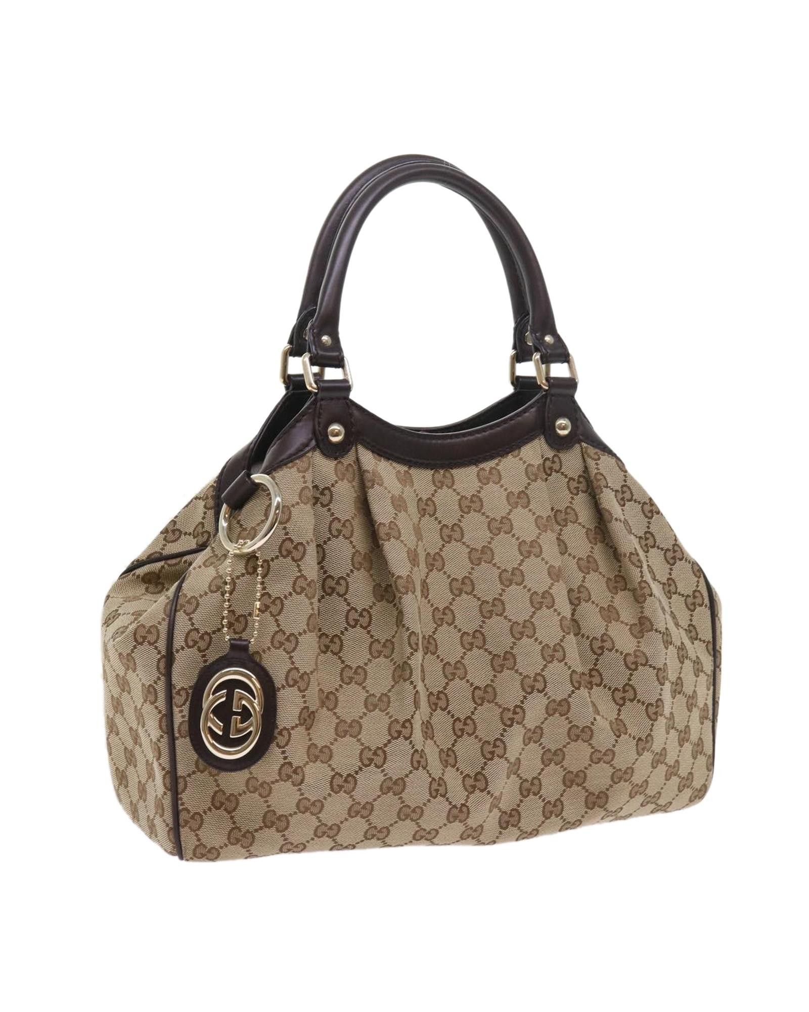 image of Gucci Timeless GG Canvas Tote Bag in Beige, Women's